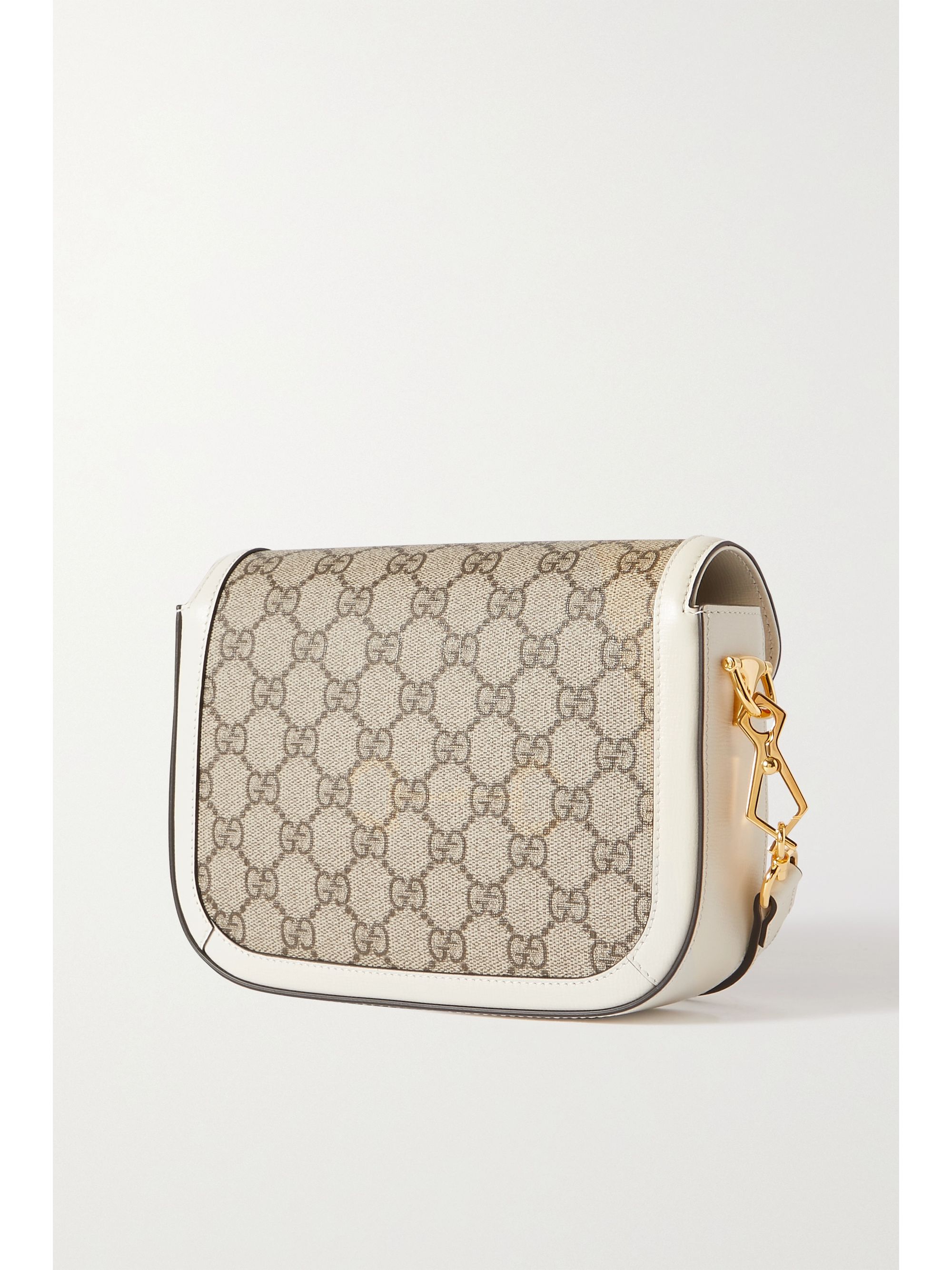 White Horsebit 1955 mini leathertrimmed printed coatedcanvas shoulder