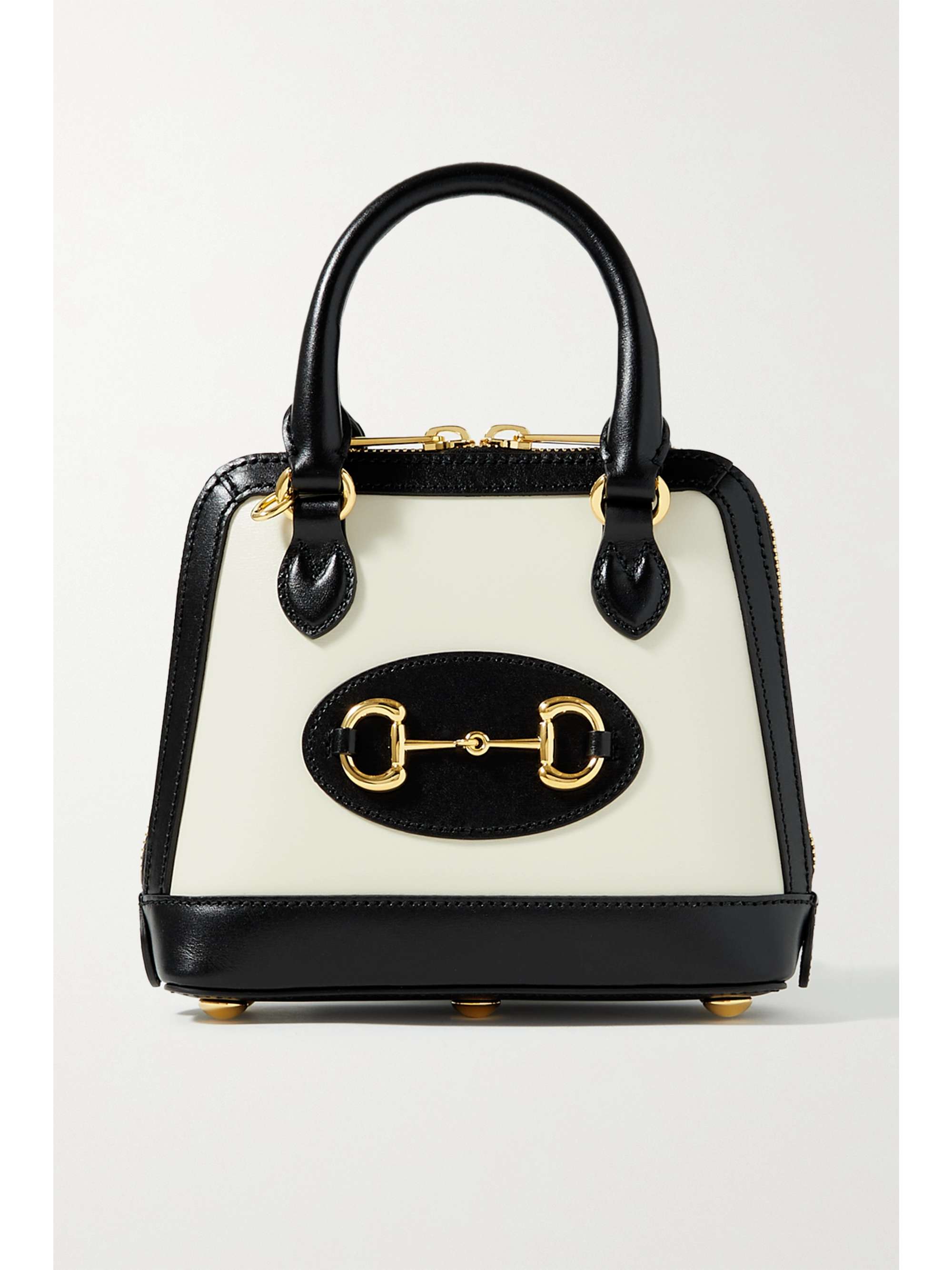 two tone leather tote