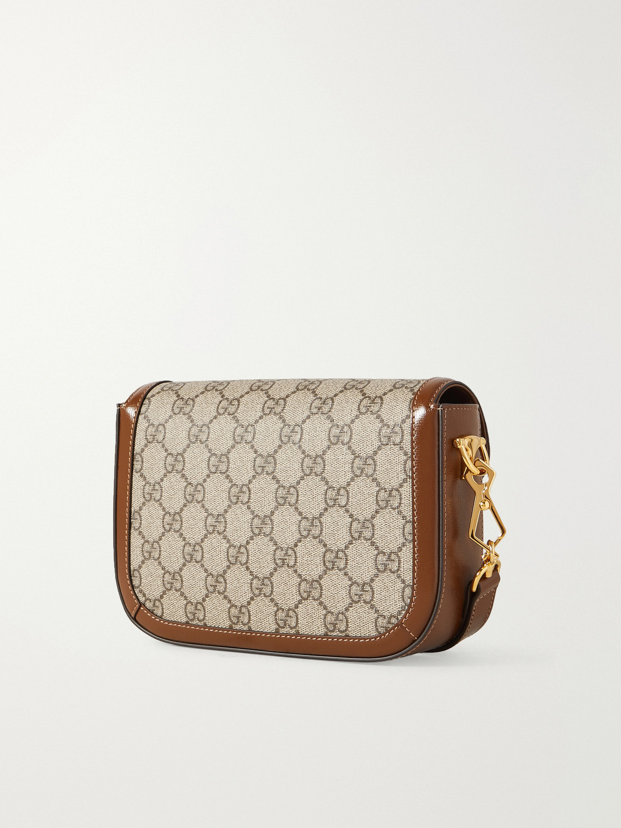 Horsebit 1955 Mini Leather-Trimmed Printed Coated-Canvas Shoulder Bag