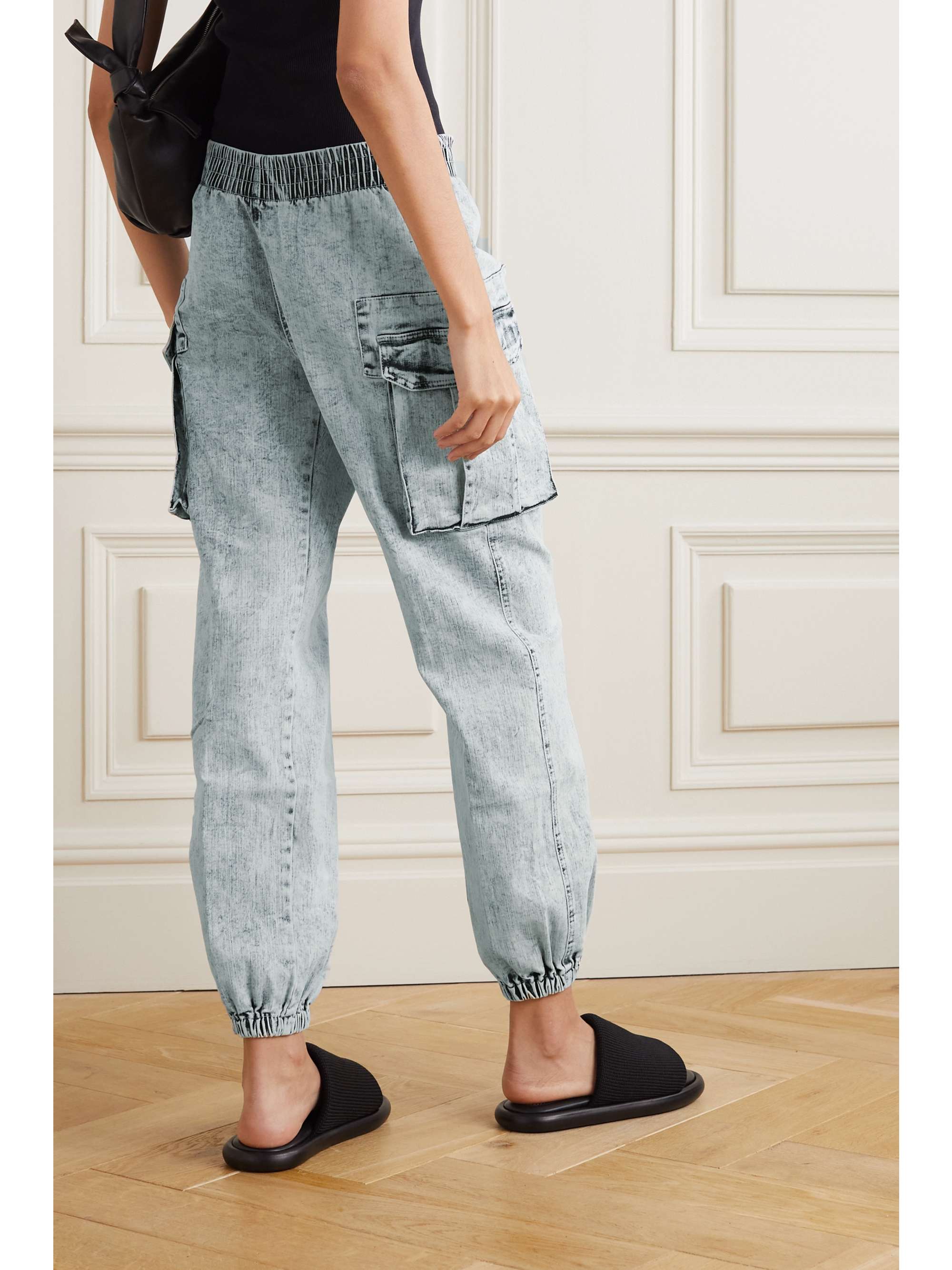 NORMA KAMALI Acidwash cottonblend jersey cargo track pants NETAPORTER