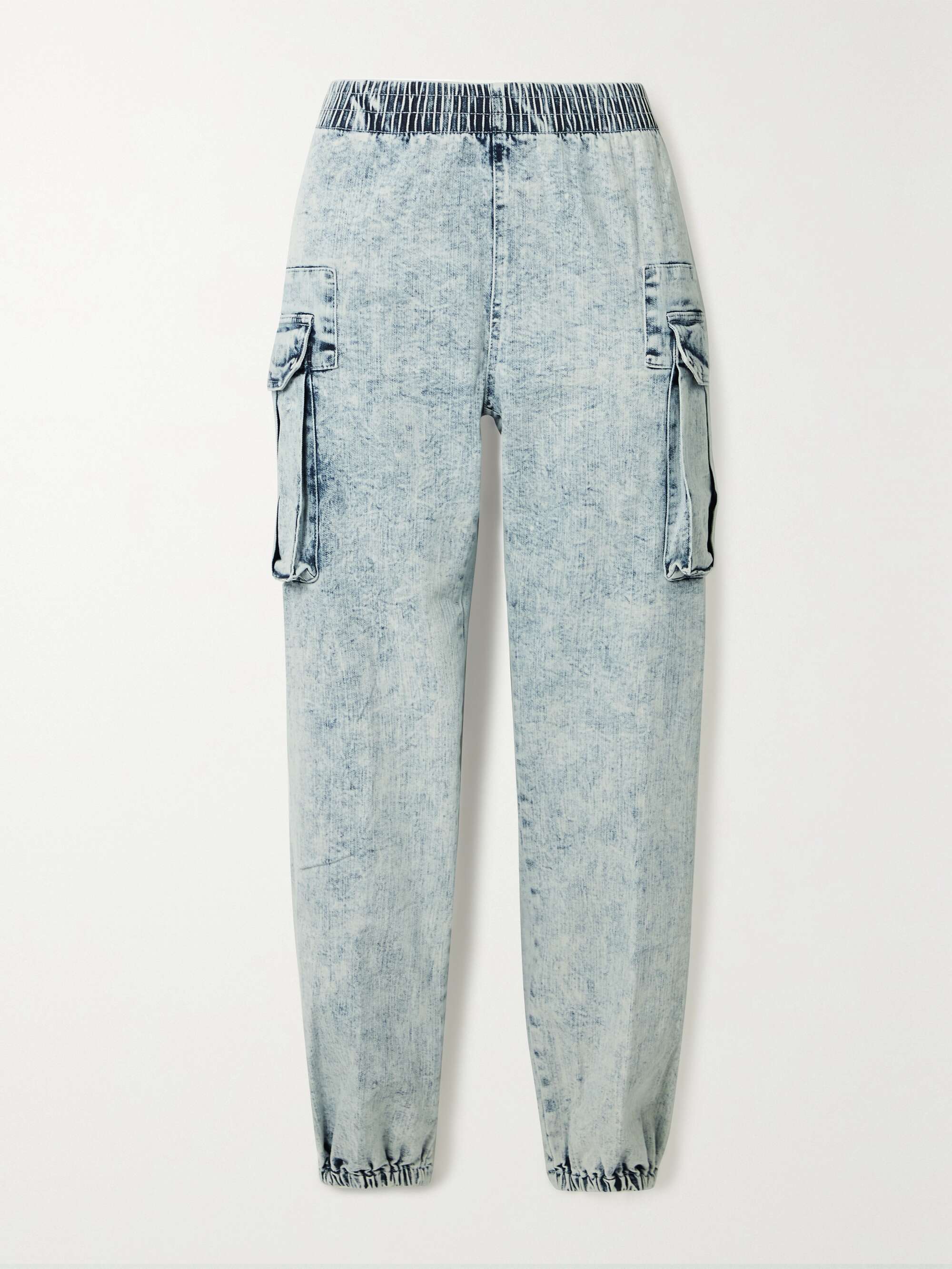 Girls Grey Acid Wash Cuffed Joggers