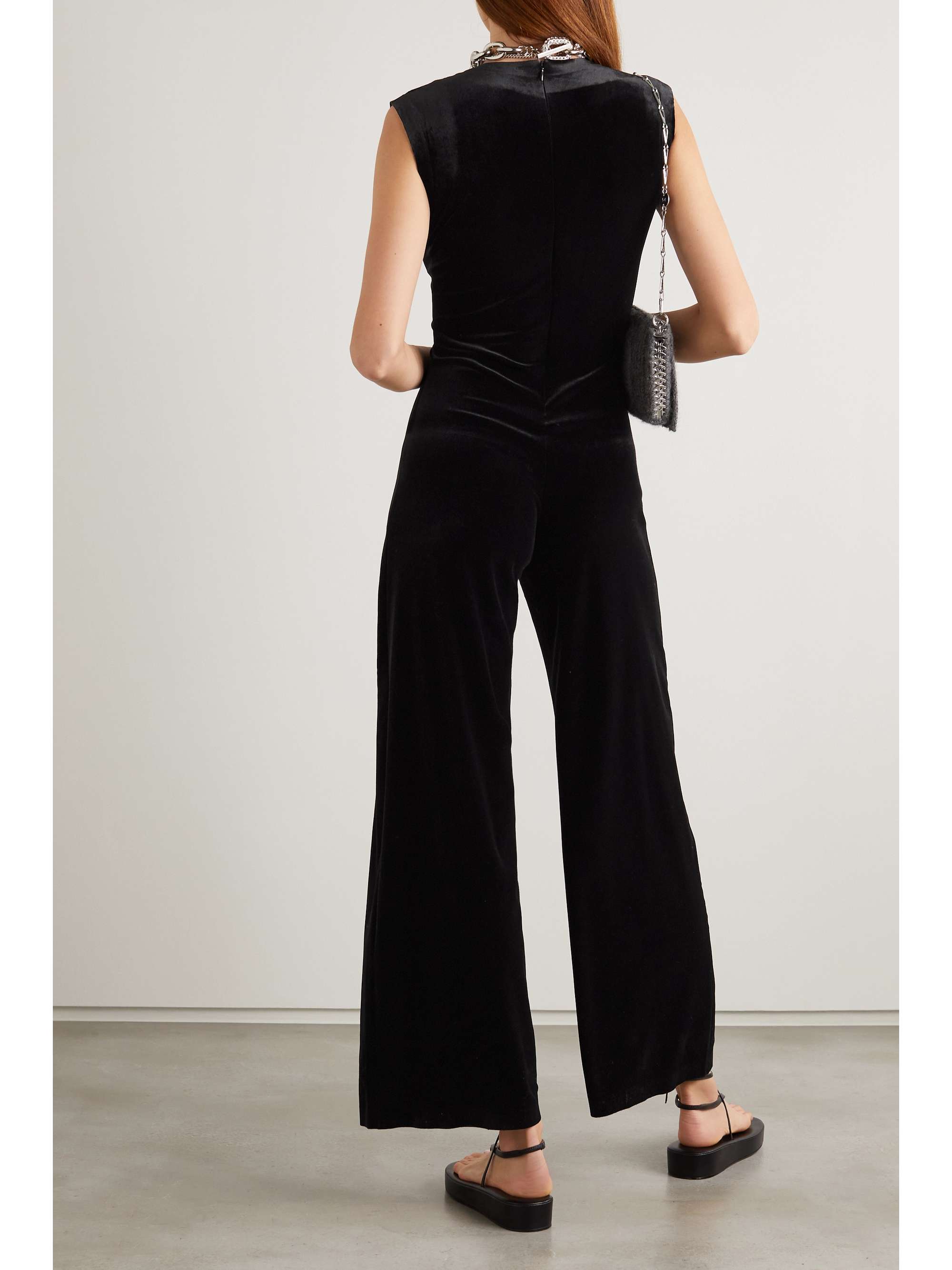 NORMA KAMALI Stretch-velvet jumpsuit