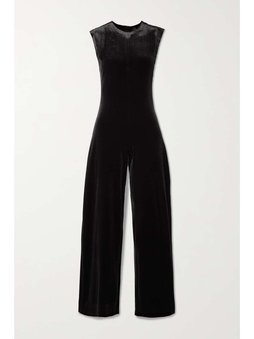 Norma Kamali Stretch-velvet Jumpsuit