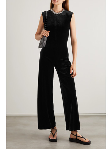 Norma Kamali Stretch-velvet jumpsuit