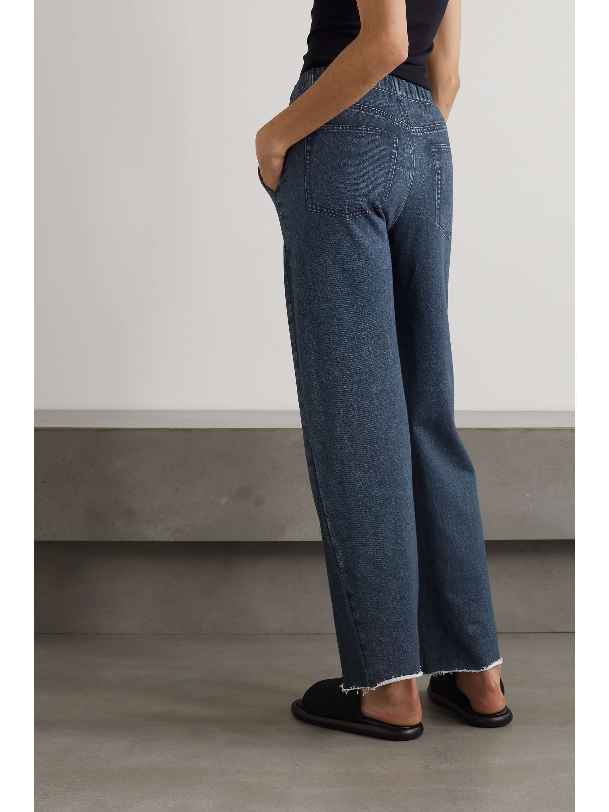 Dark denim Miramar printed cotton 