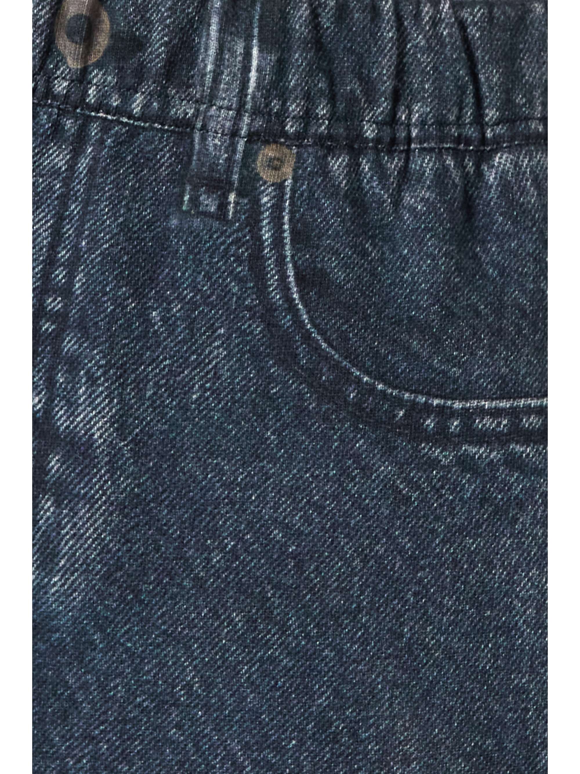 Dark denim Miramar printed cotton 