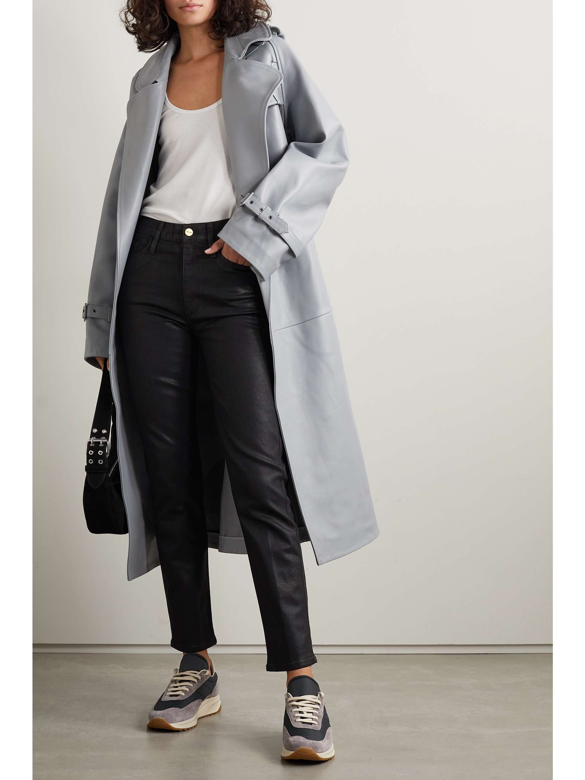 Black Le Sylvie coated high-rise slim 