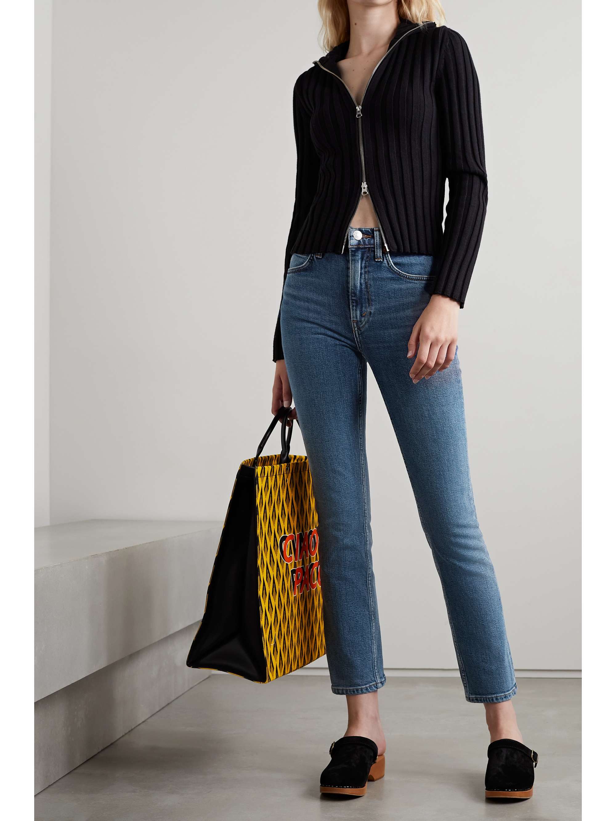 Mid denim + NET SUSTAIN 70s high-rise 