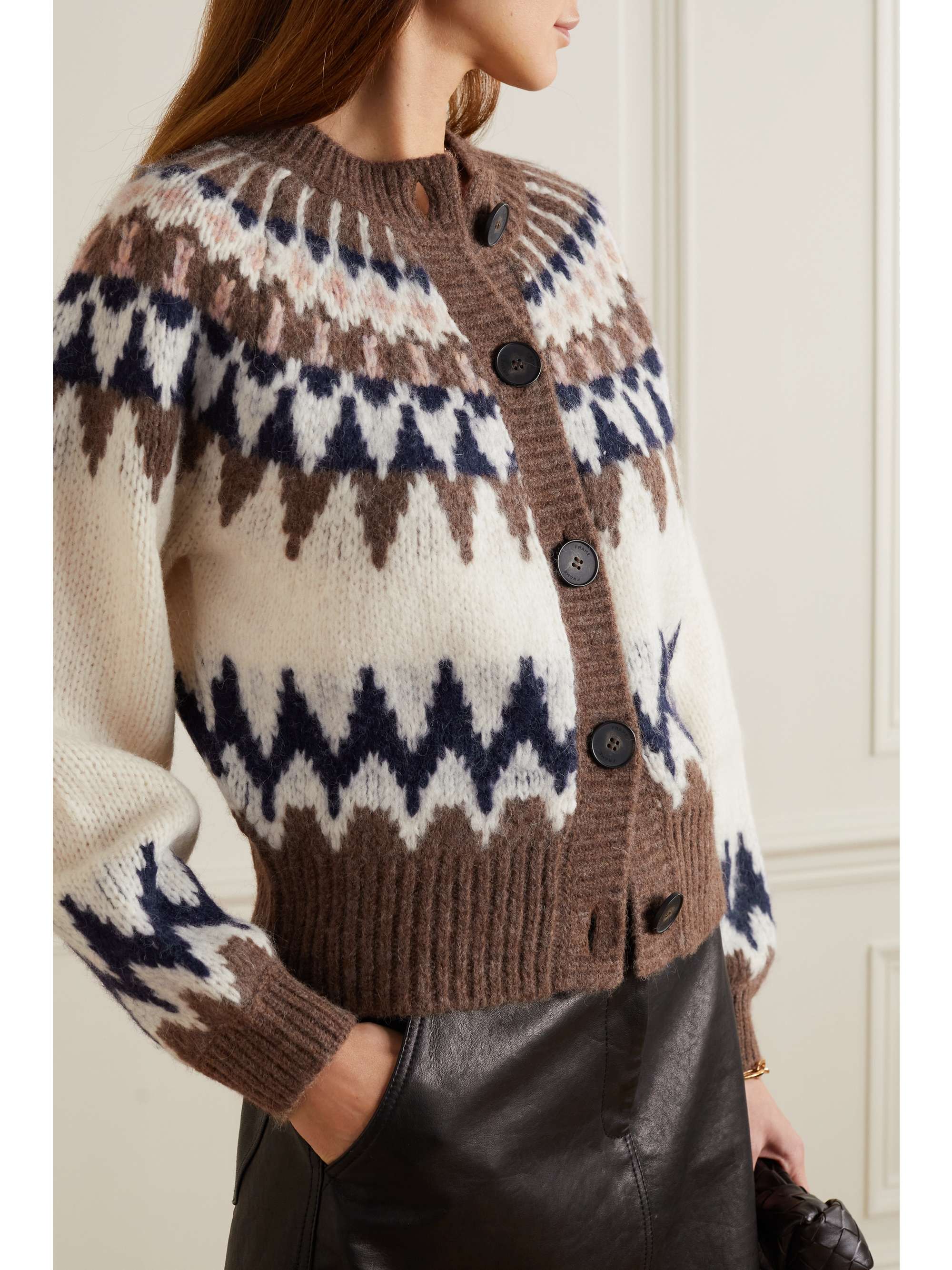 FRAME Fair Isle alpaca-blend cardigan