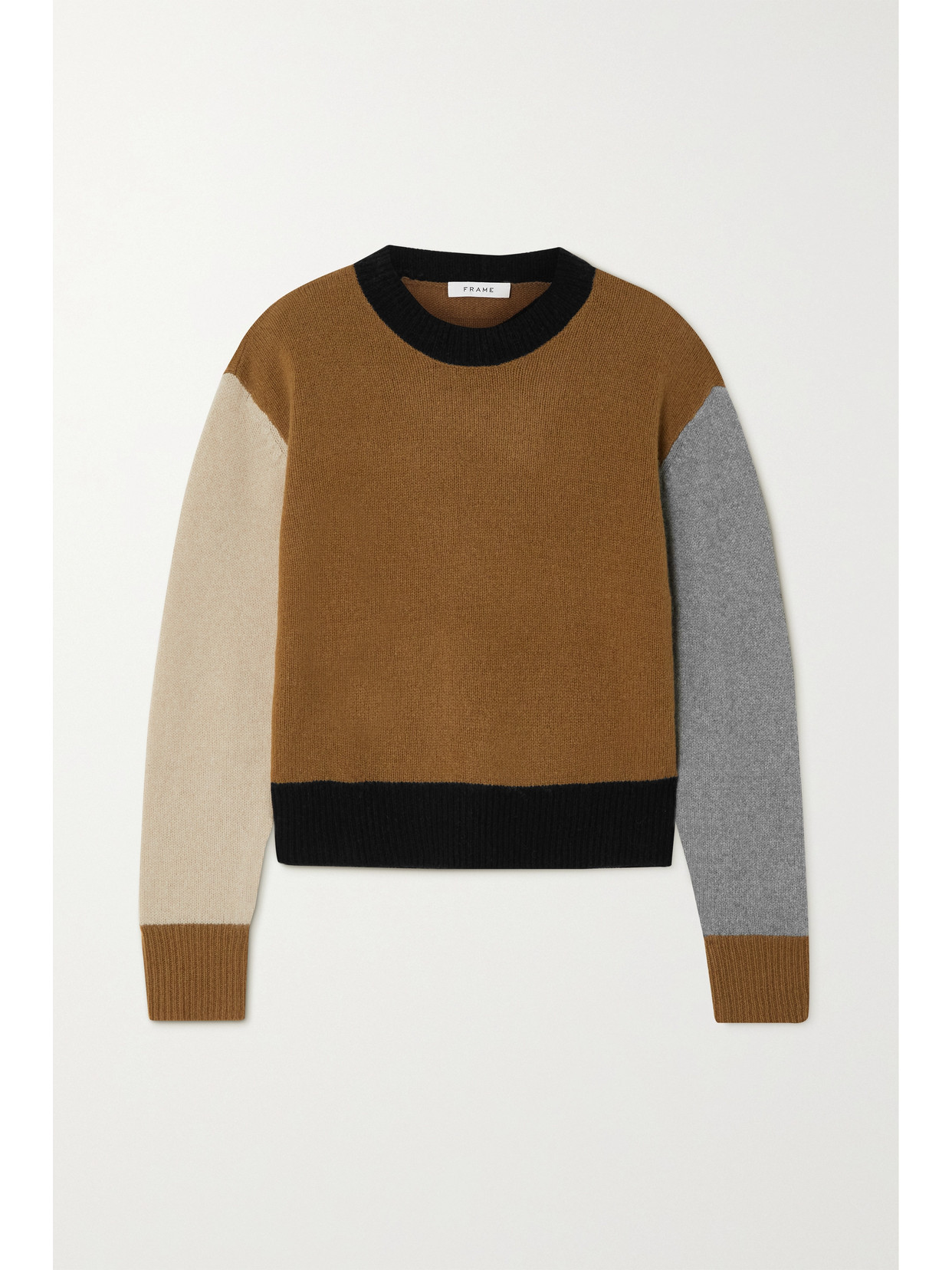 FRAME COLOR-BLOCK CASHMERE SWEATER