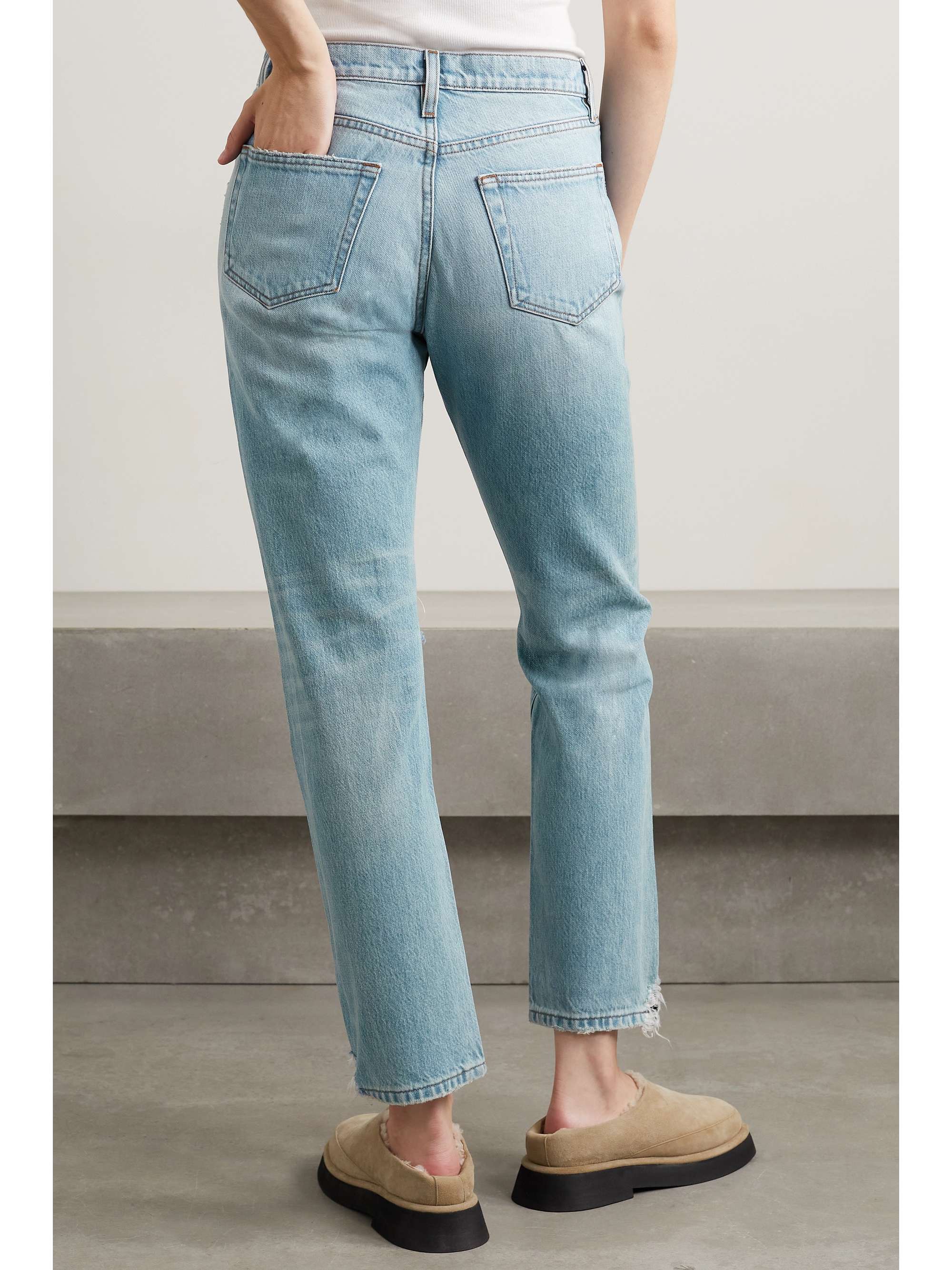 Light denim Le Slouch distressed low 