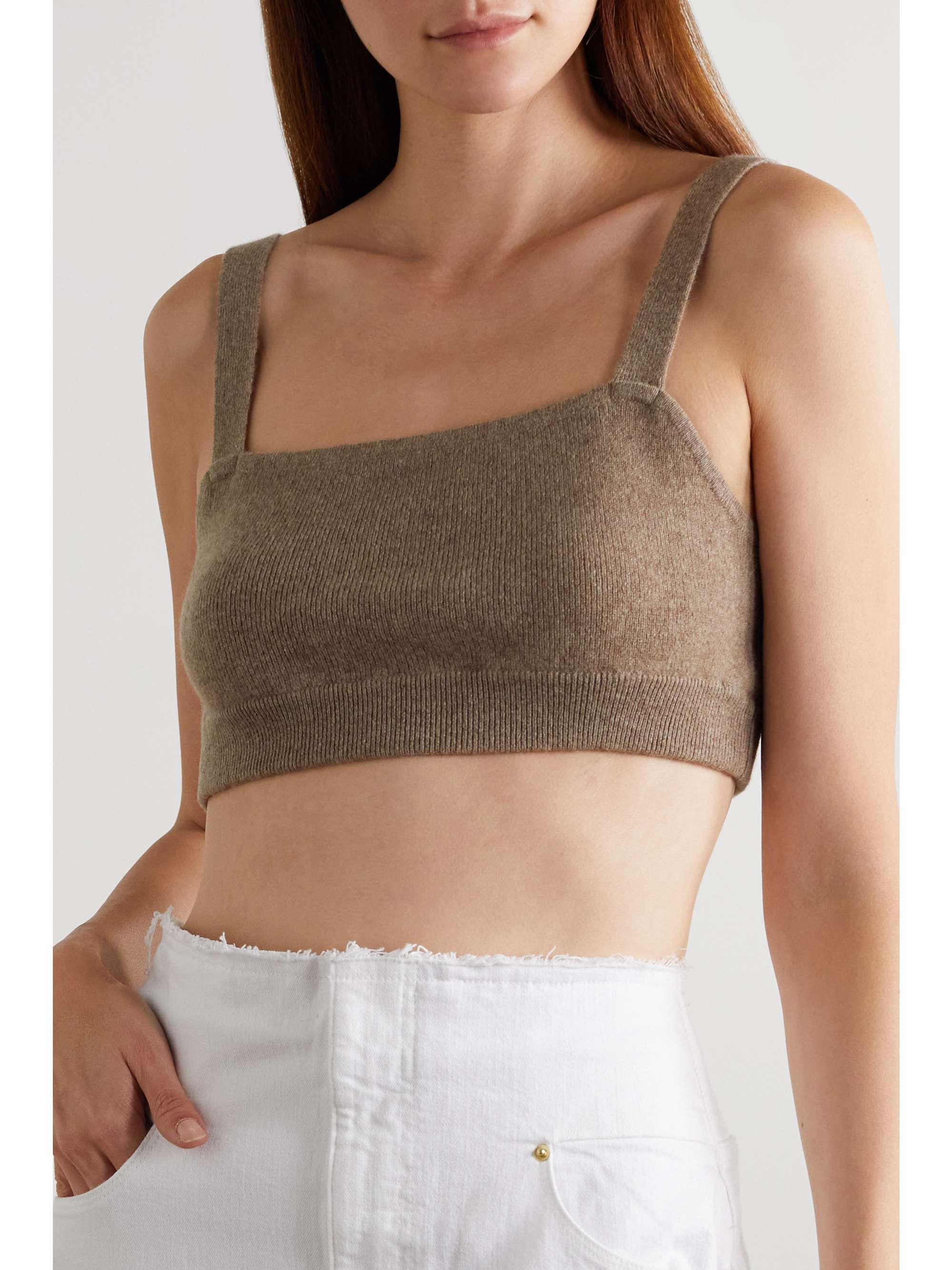 FRAME Cropped cashmere top