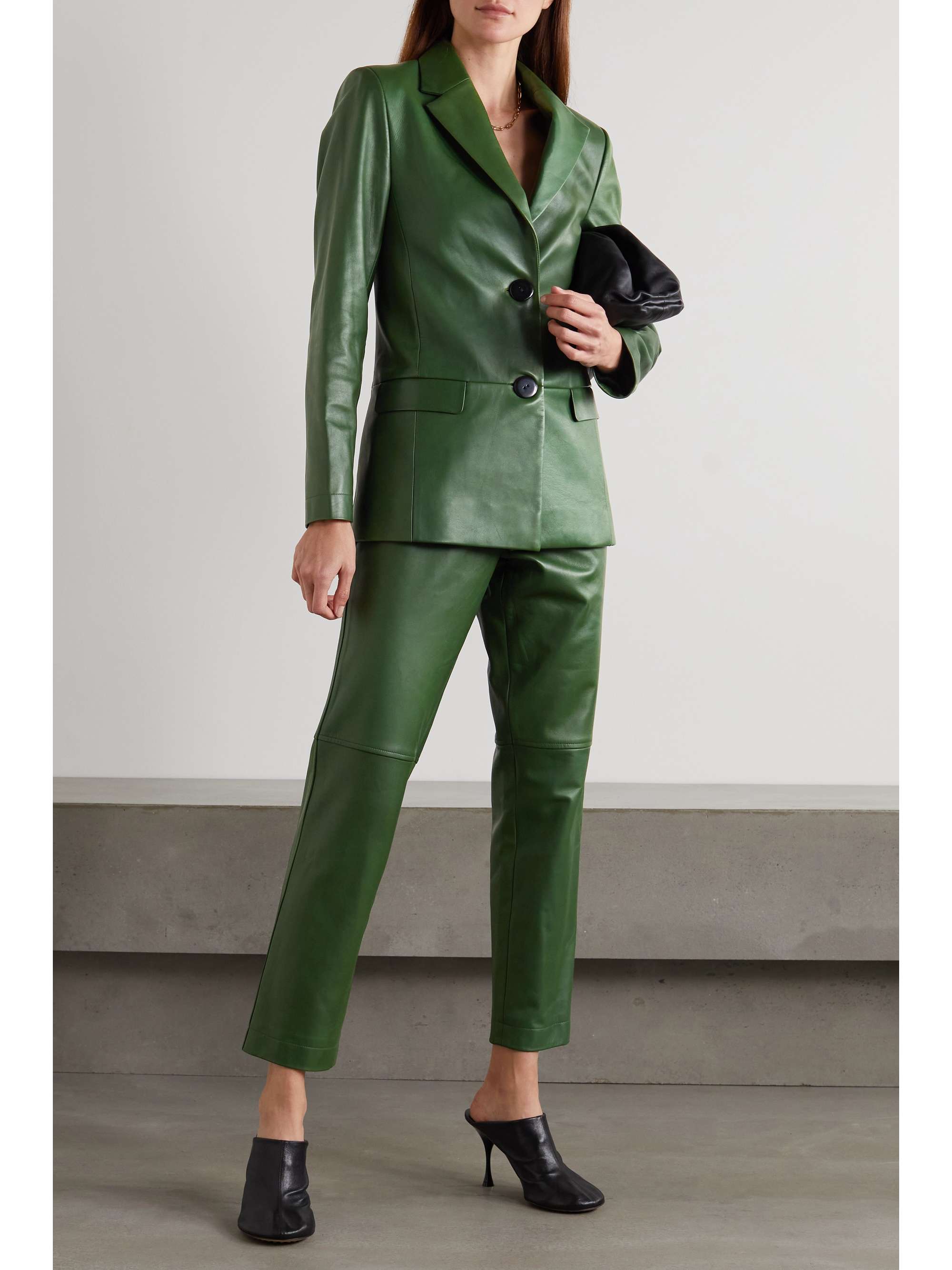 BOUGUESSA Amina leather blazer