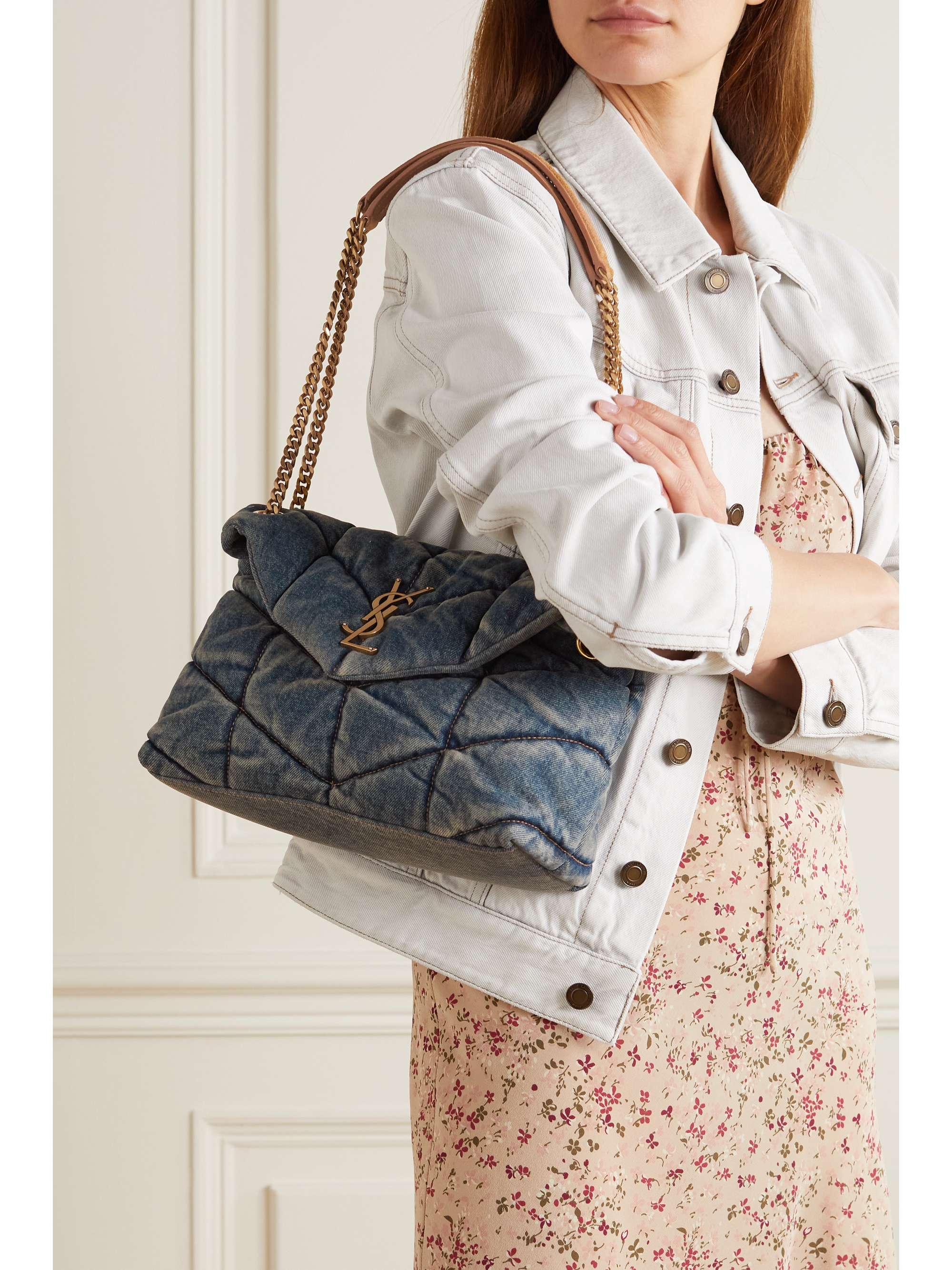 Navy Quilted Puffer Tote