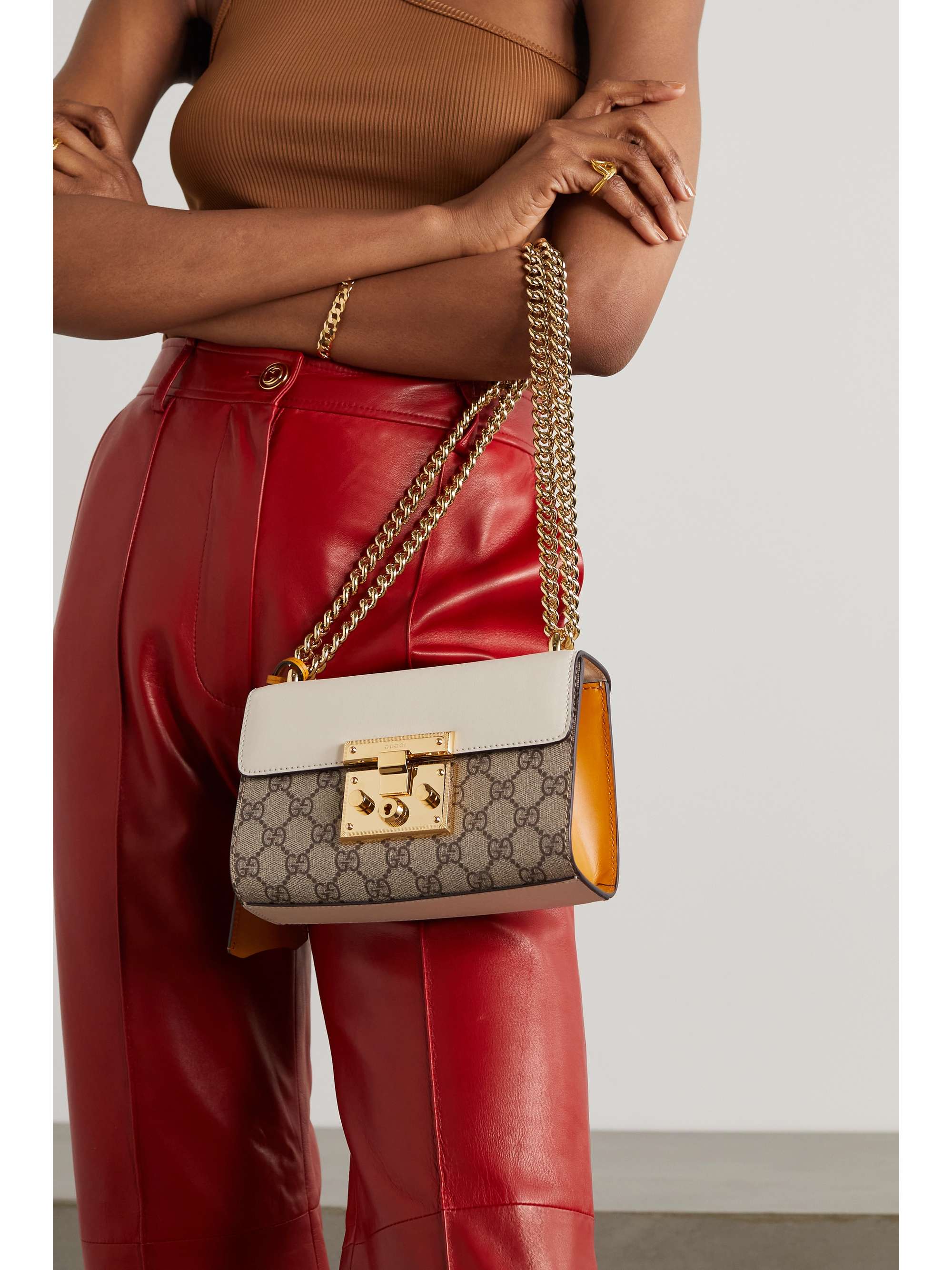 gucci padlock leather shoulder bag