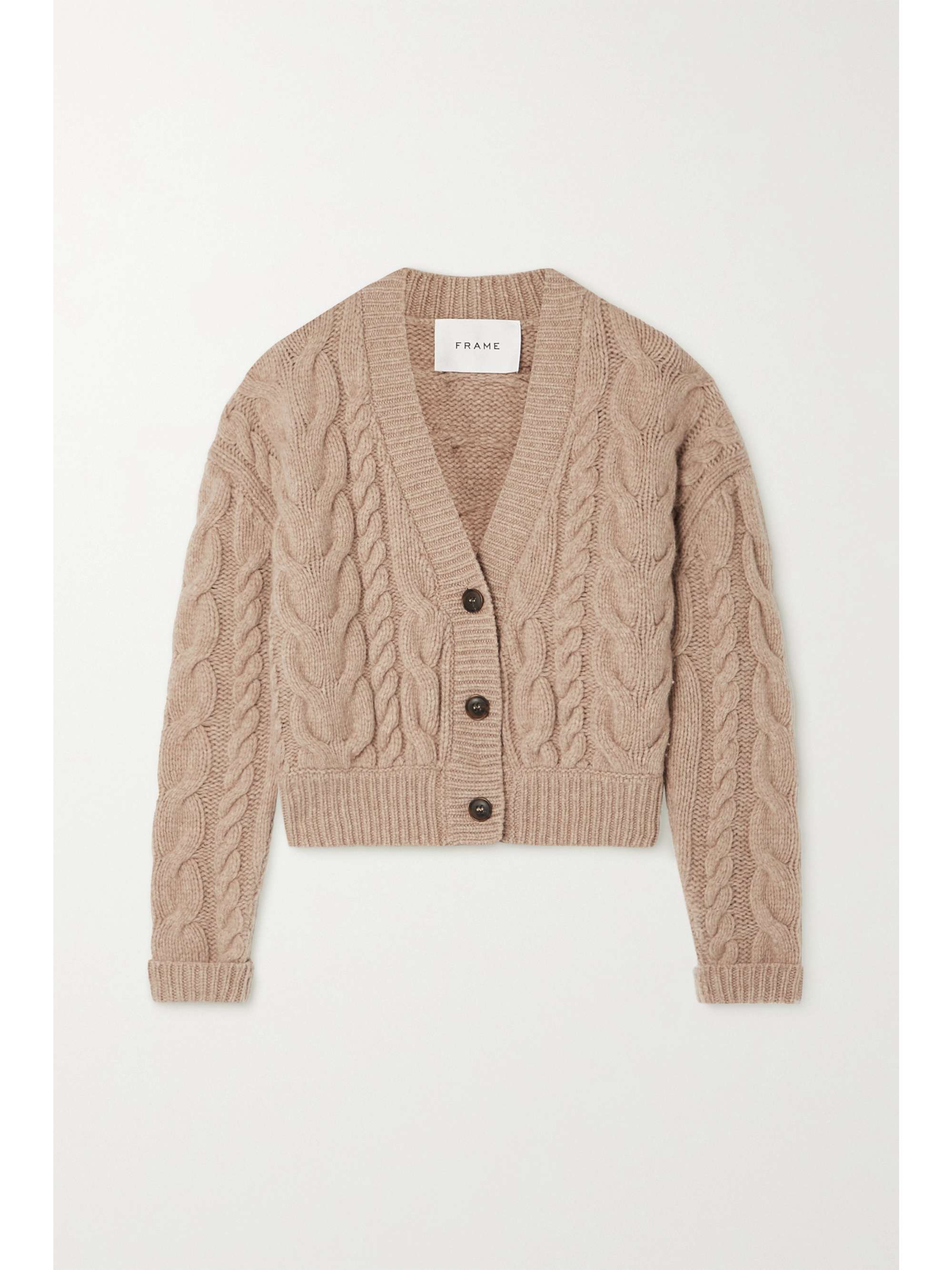 FRAME Cropped cable-knit wool cardigan | NET-A-PORTER