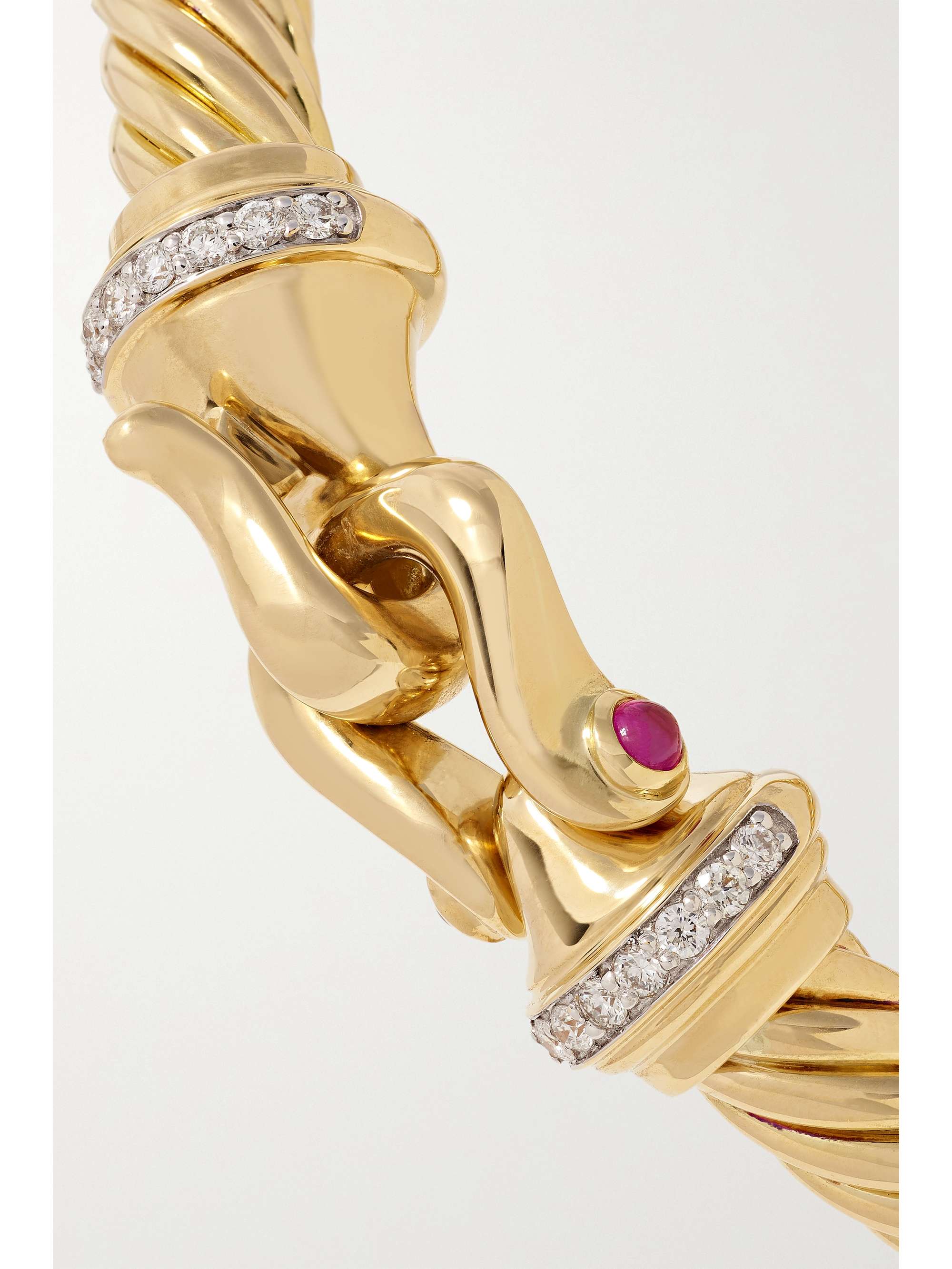 DAVID YURMAN Buckle 18-karat gold, diamond and ruby bracelet