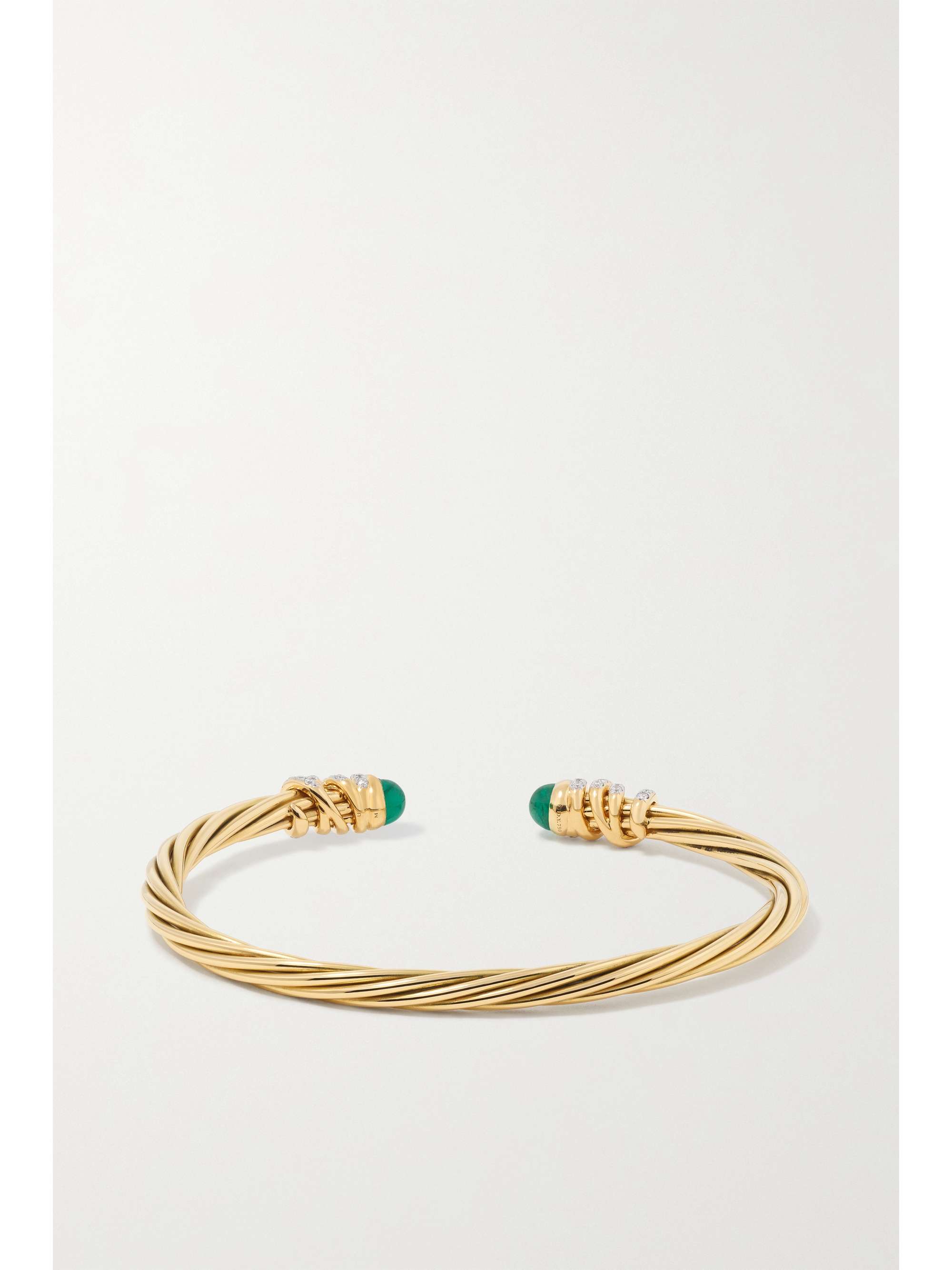 DAVID YURMAN Helena 18-karat gold, emerald and diamond cuff