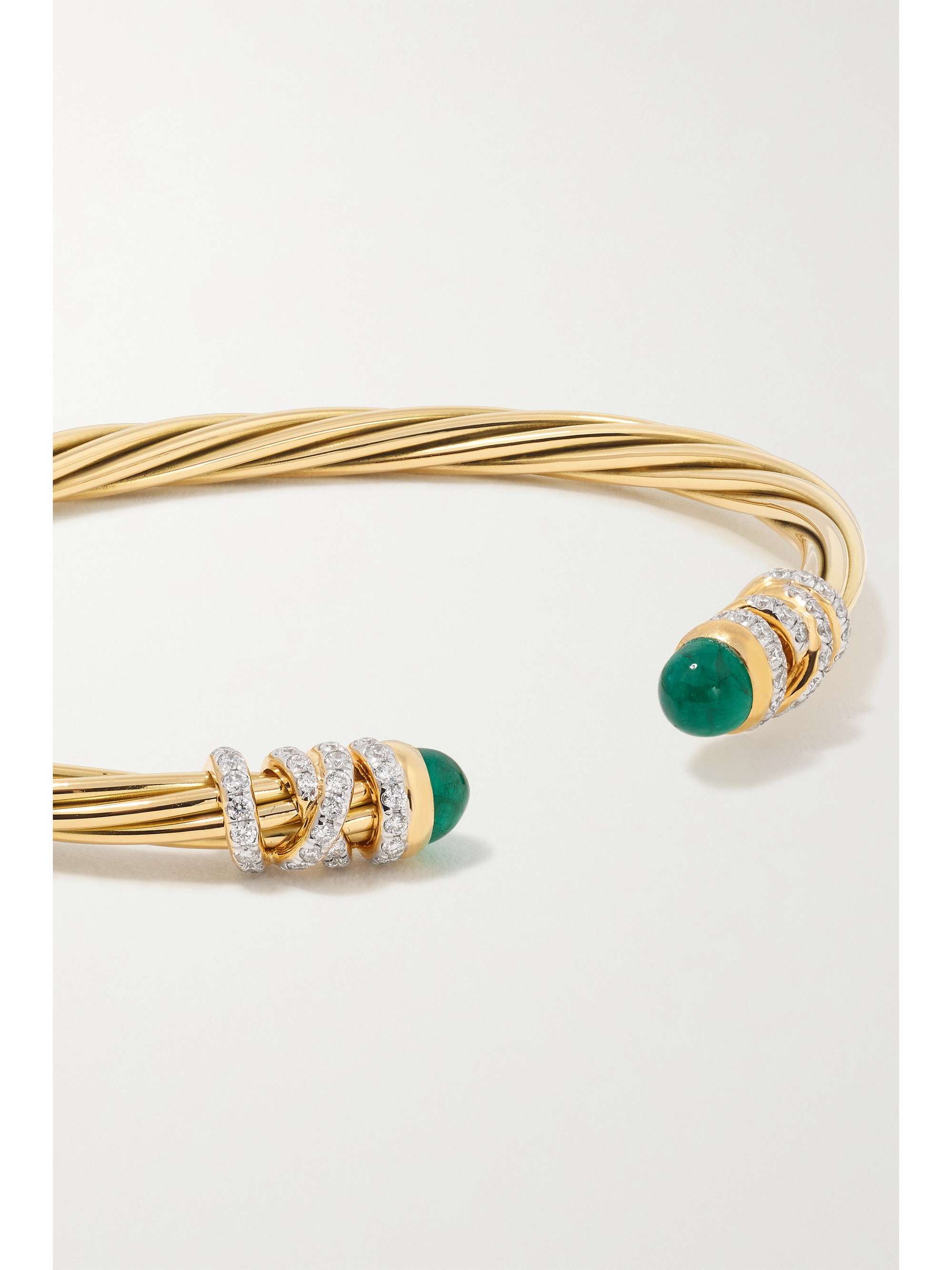 DAVID YURMAN Helena 18-karat gold, emerald and diamond cuff