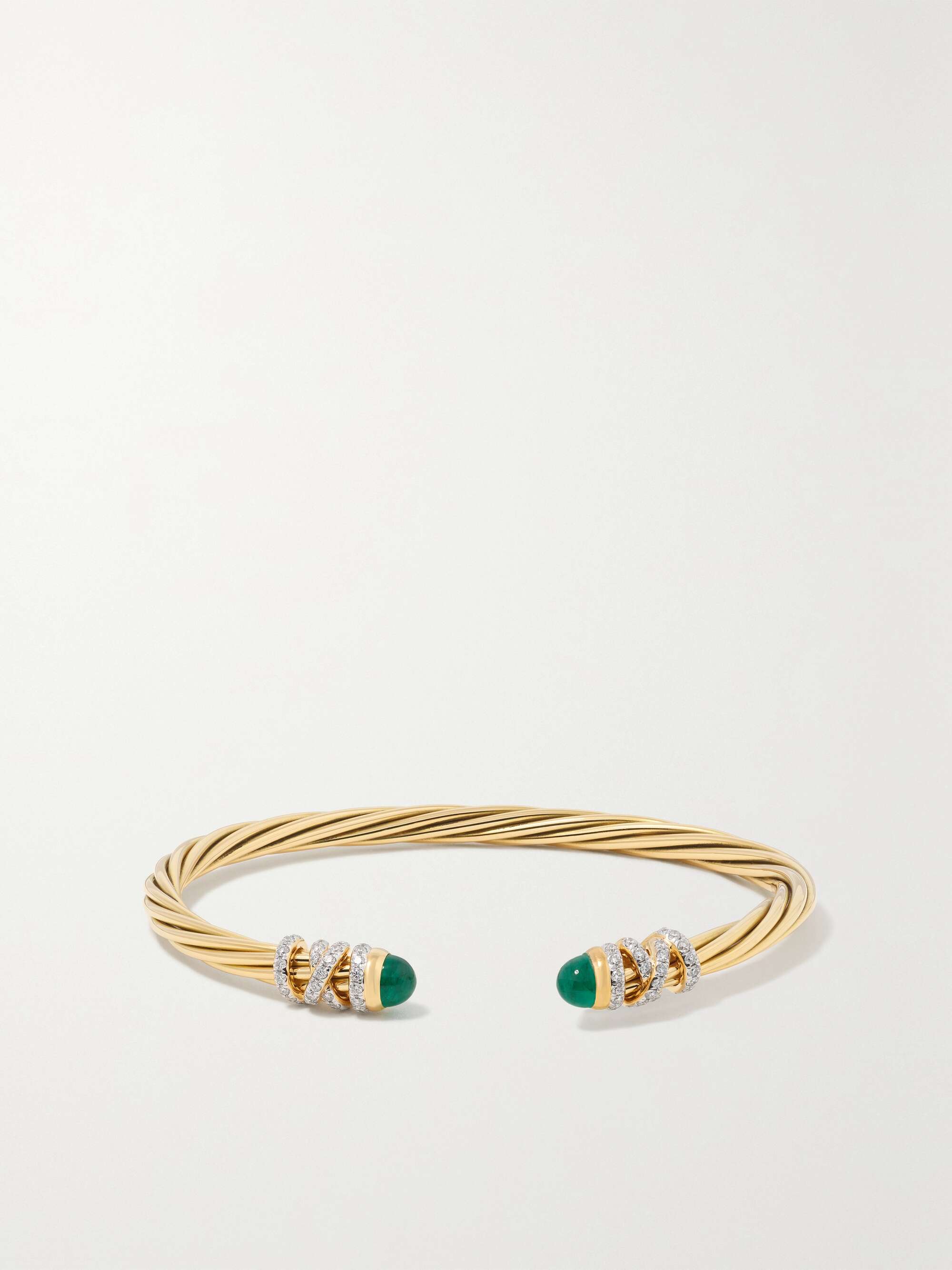 Gold Helena 18-karat gold, emerald and diamond cuff | DAVID YURMAN ...