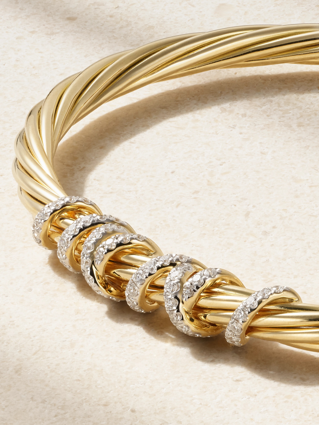 David Yurman Helena 18-karat Gold Diamond Cuff In Gold
