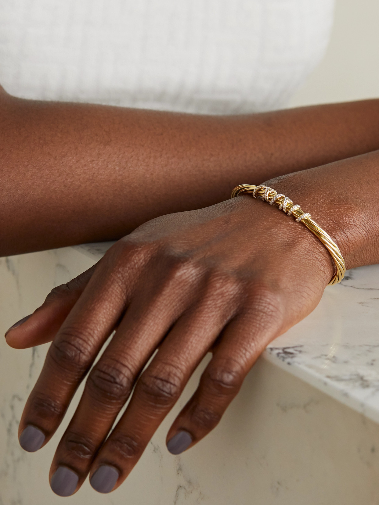 David Yurman Helena 18-karat Gold Diamond Cuff In Gold
