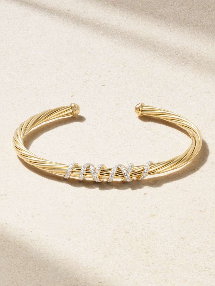 David Yurman Helena 18-karat Gold Diamond Cuff