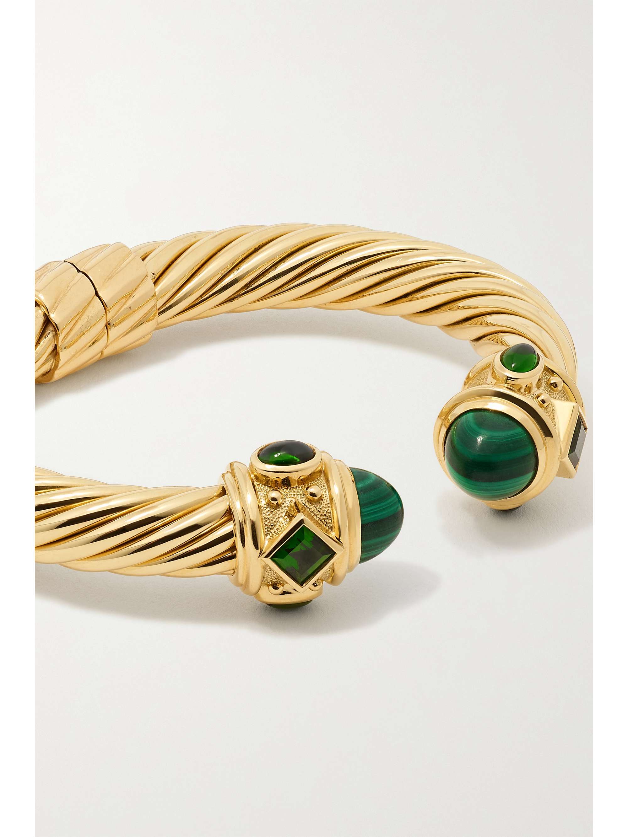 DAVID YURMAN Renaissance 18-karat gold, malachite and diopside cuff