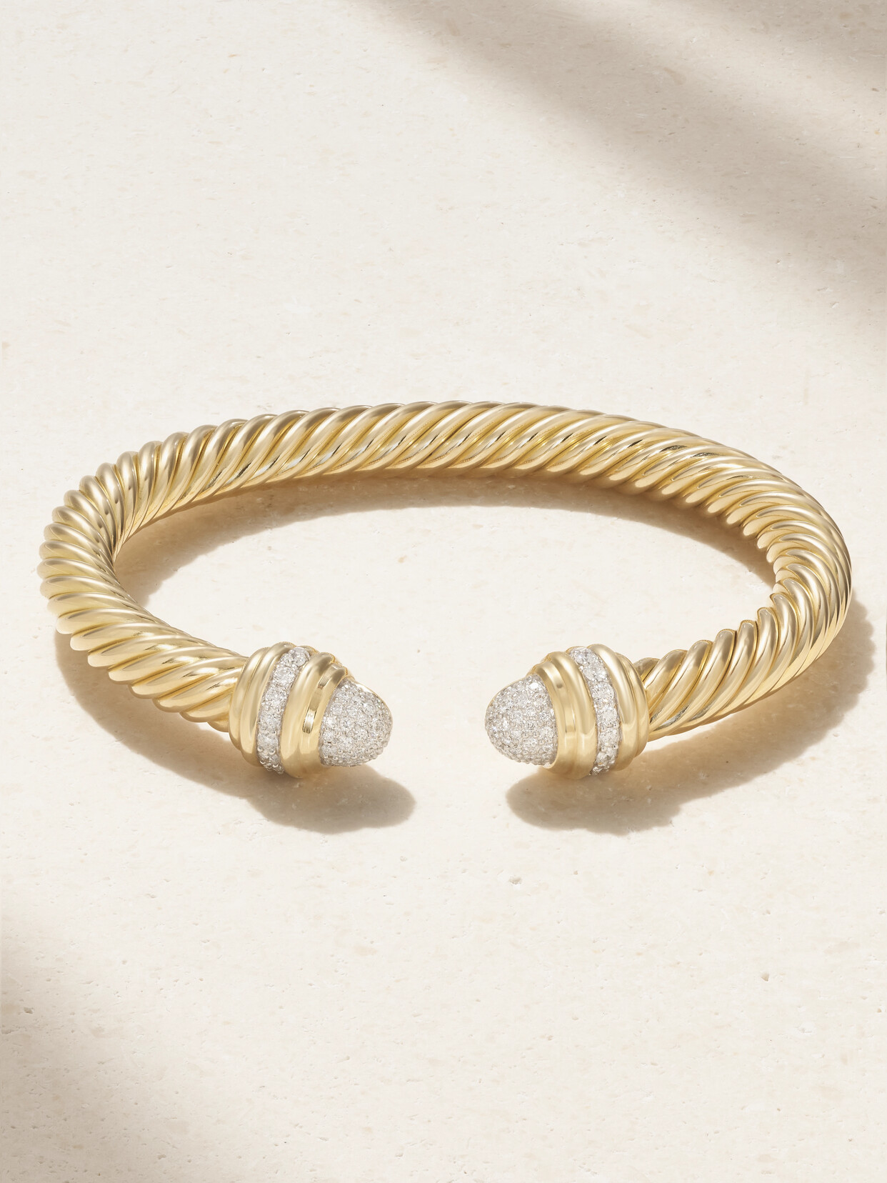 David Yurman Cable 18-karat Gold Diamond Cuff