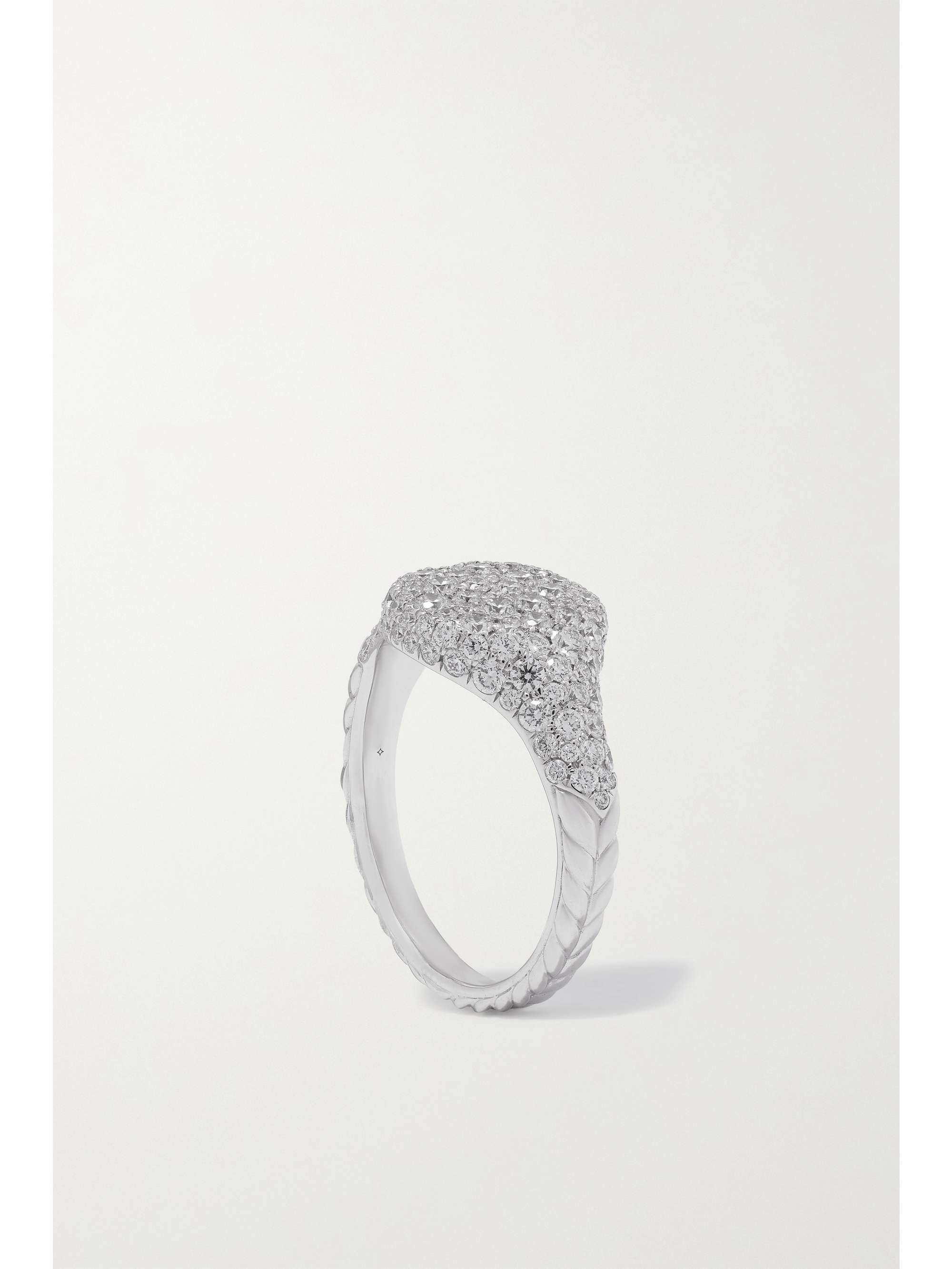 DAVID YURMAN Mini Chevron 18-karat gold diamond pinky ring