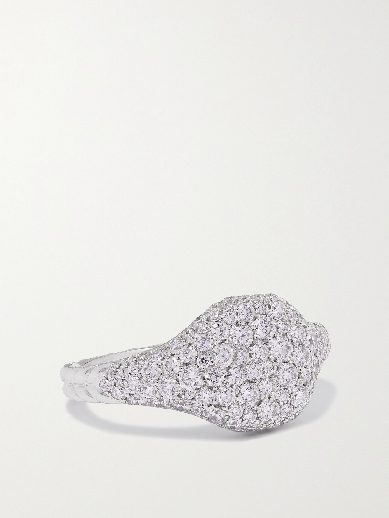 David Yurman Mini Chevron 18-karat White Gold Diamond Ring