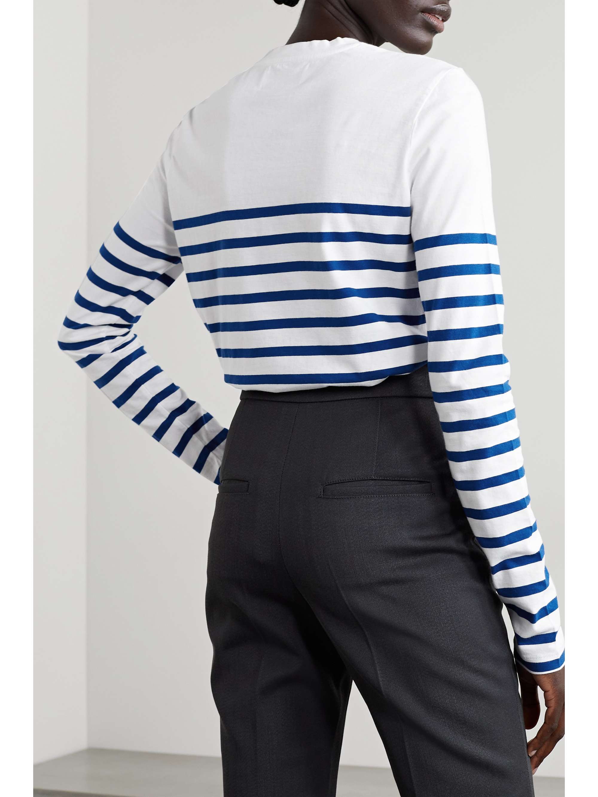 LA LIGNE Lean Lines striped cotton-jersey top