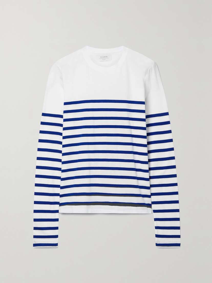 La Ligne Lean Lines Striped Cotton-jersey Top - x large
