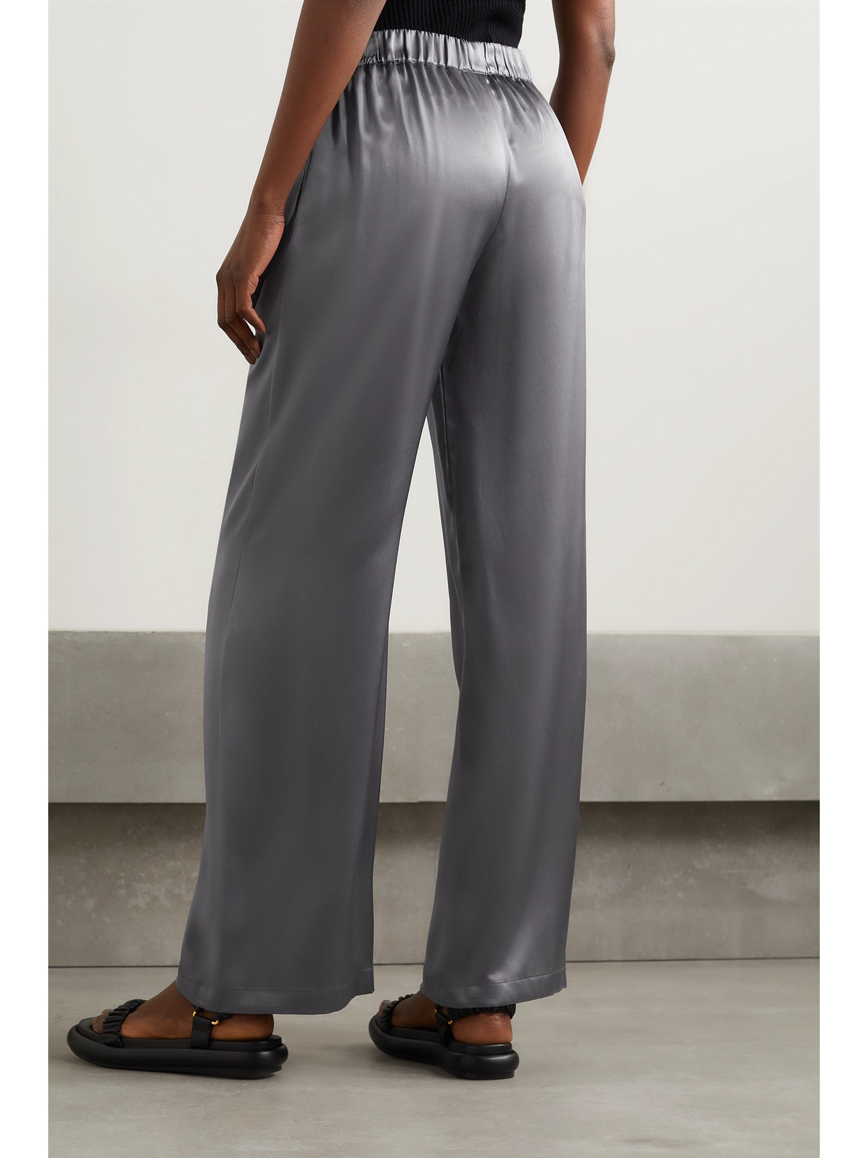 SABLYN DENVER SILK-SATIN WIDE-LEG PANTS