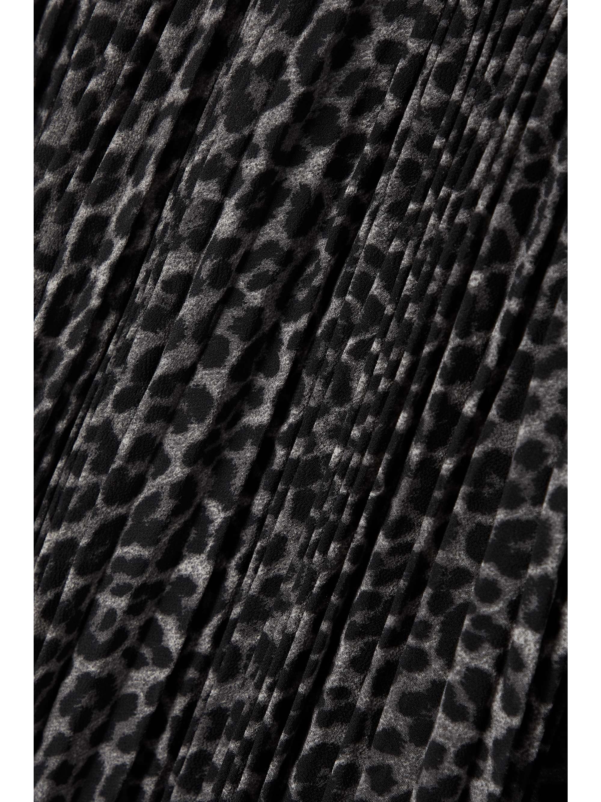 MICHAEL MICHAEL KORS Pleated leopard-print recycled crepe de chine midi skirt