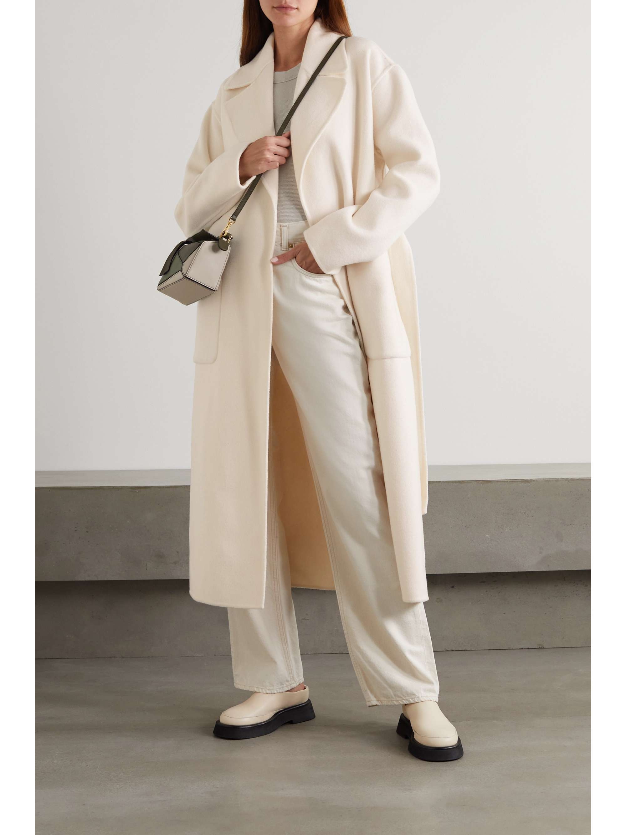 michael kors wool blend belted coat