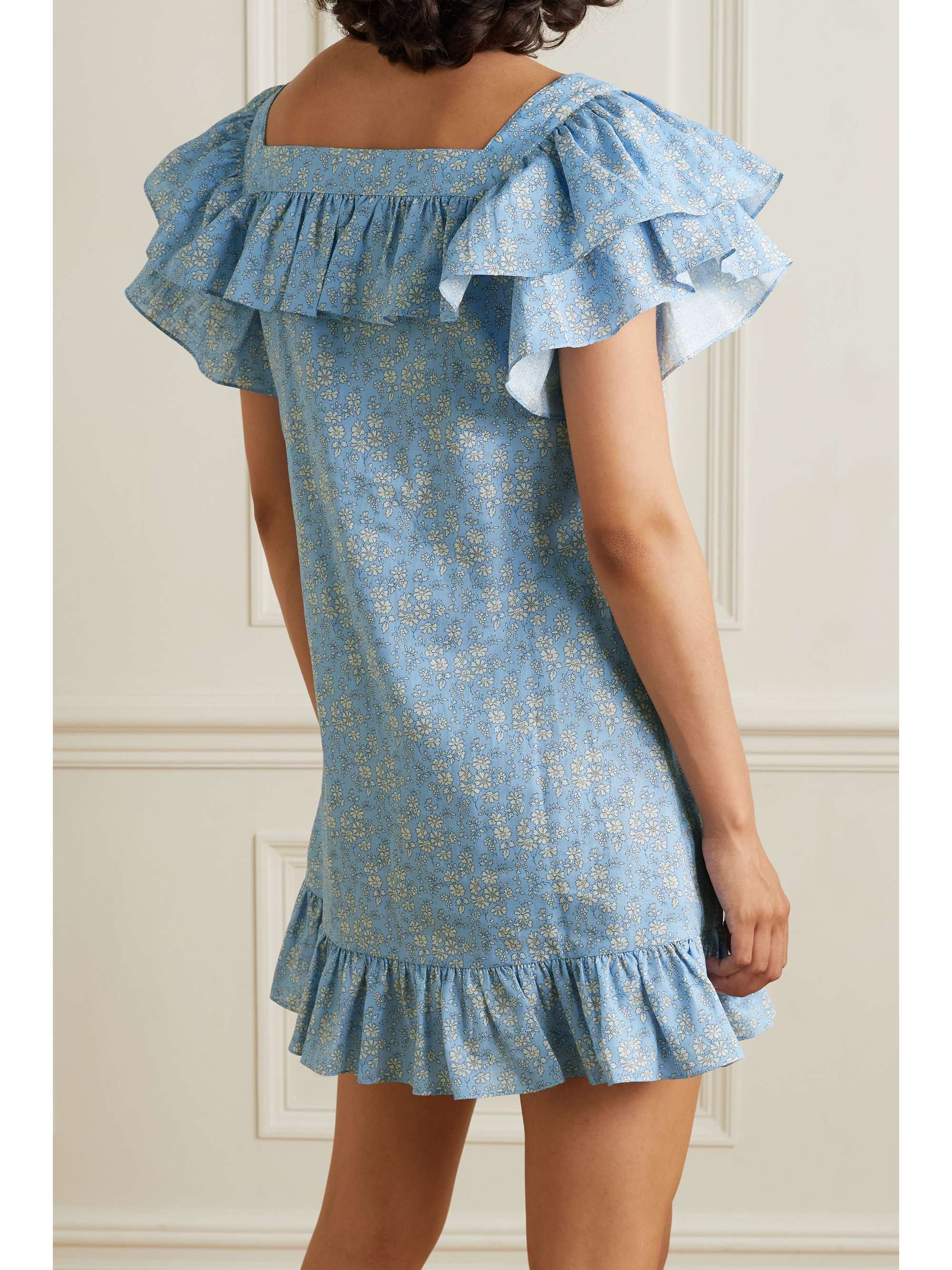 THE VAMPIRE'S WIFE The Cry Baby ruffled floral-print cotton and linen-blend mini dress