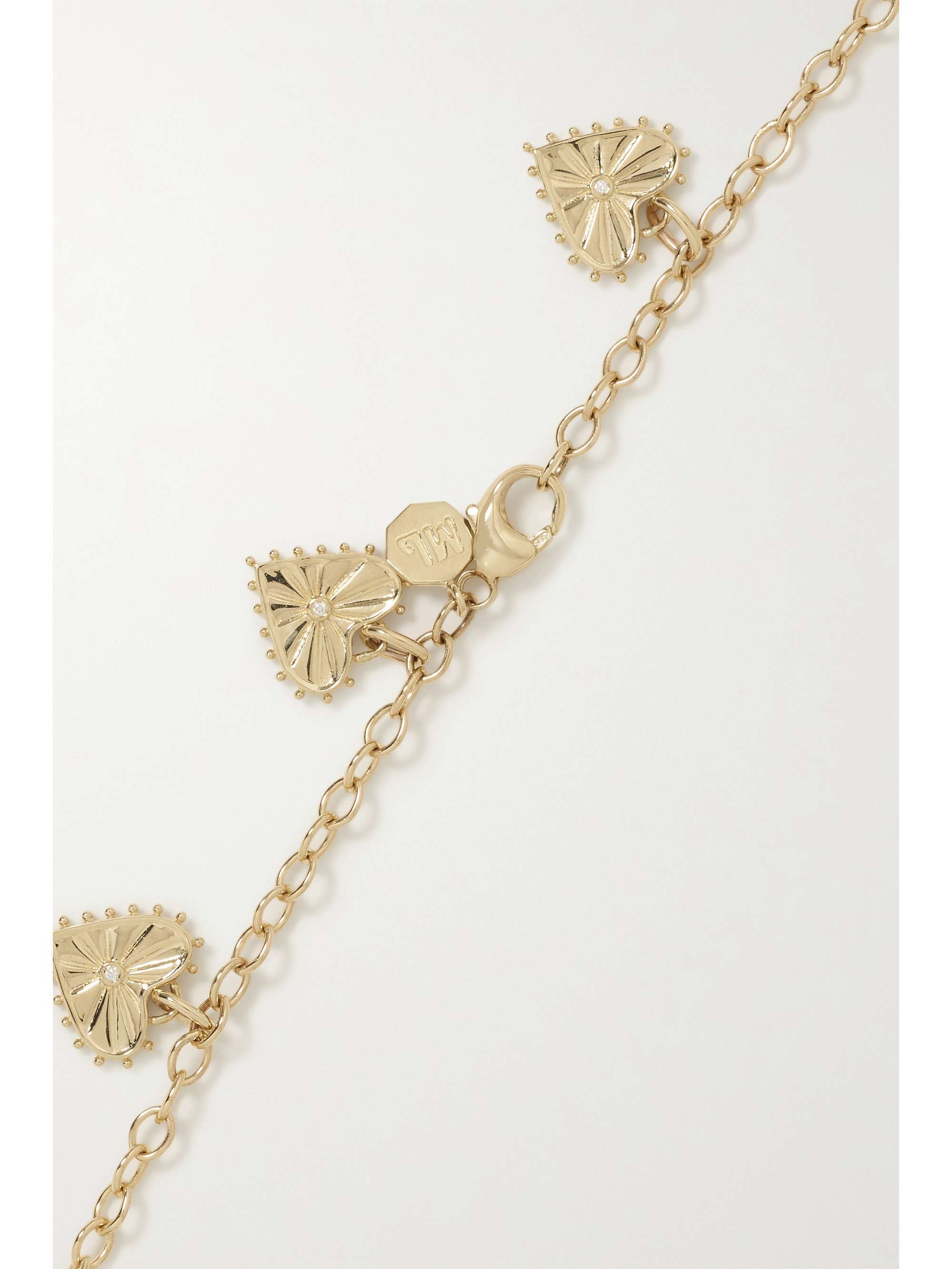 MARLO LAZ Agape 14-karat gold diamond anklet