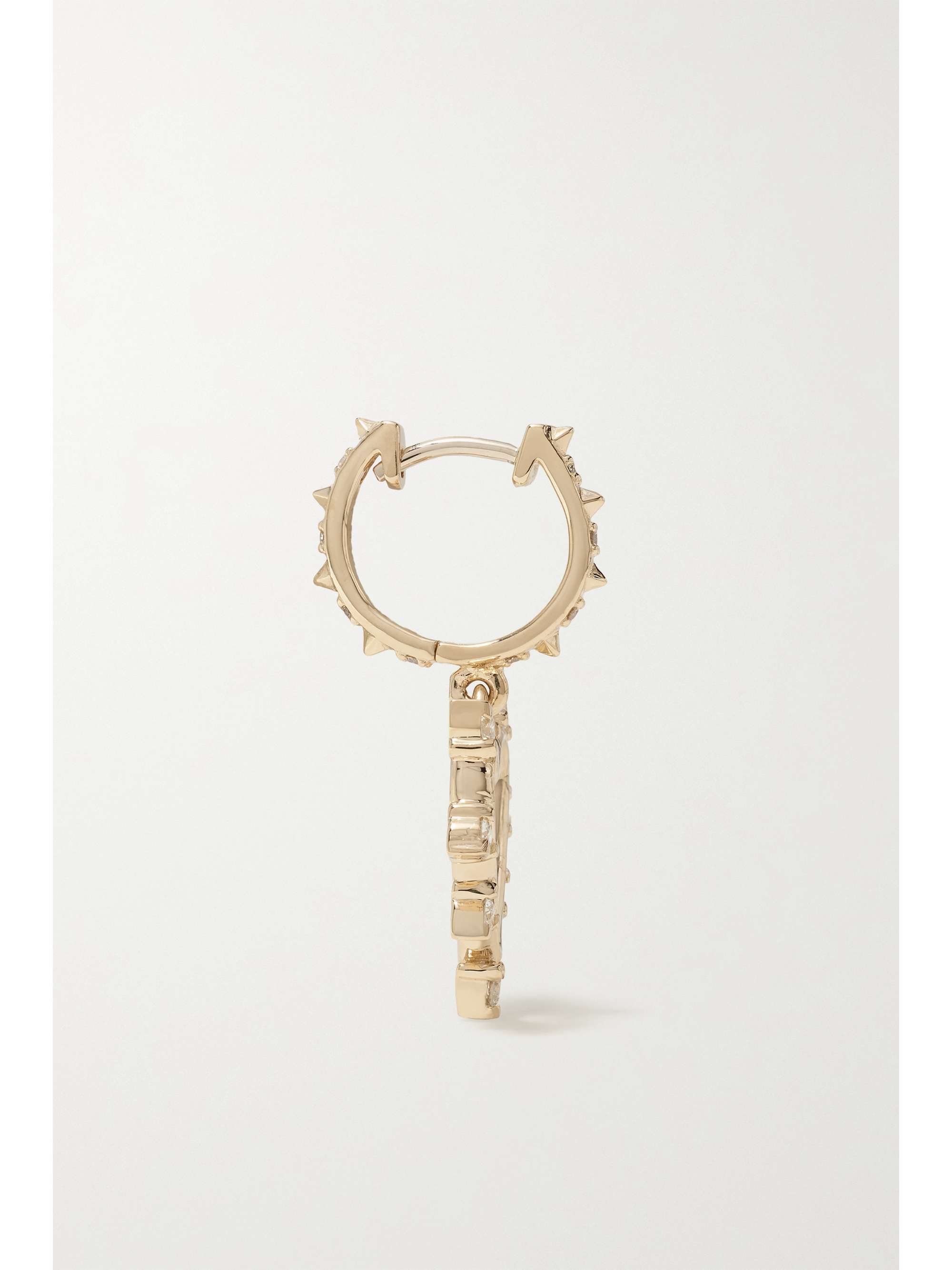 MARLO LAZ Open Heart 14-karat gold diamond earrings