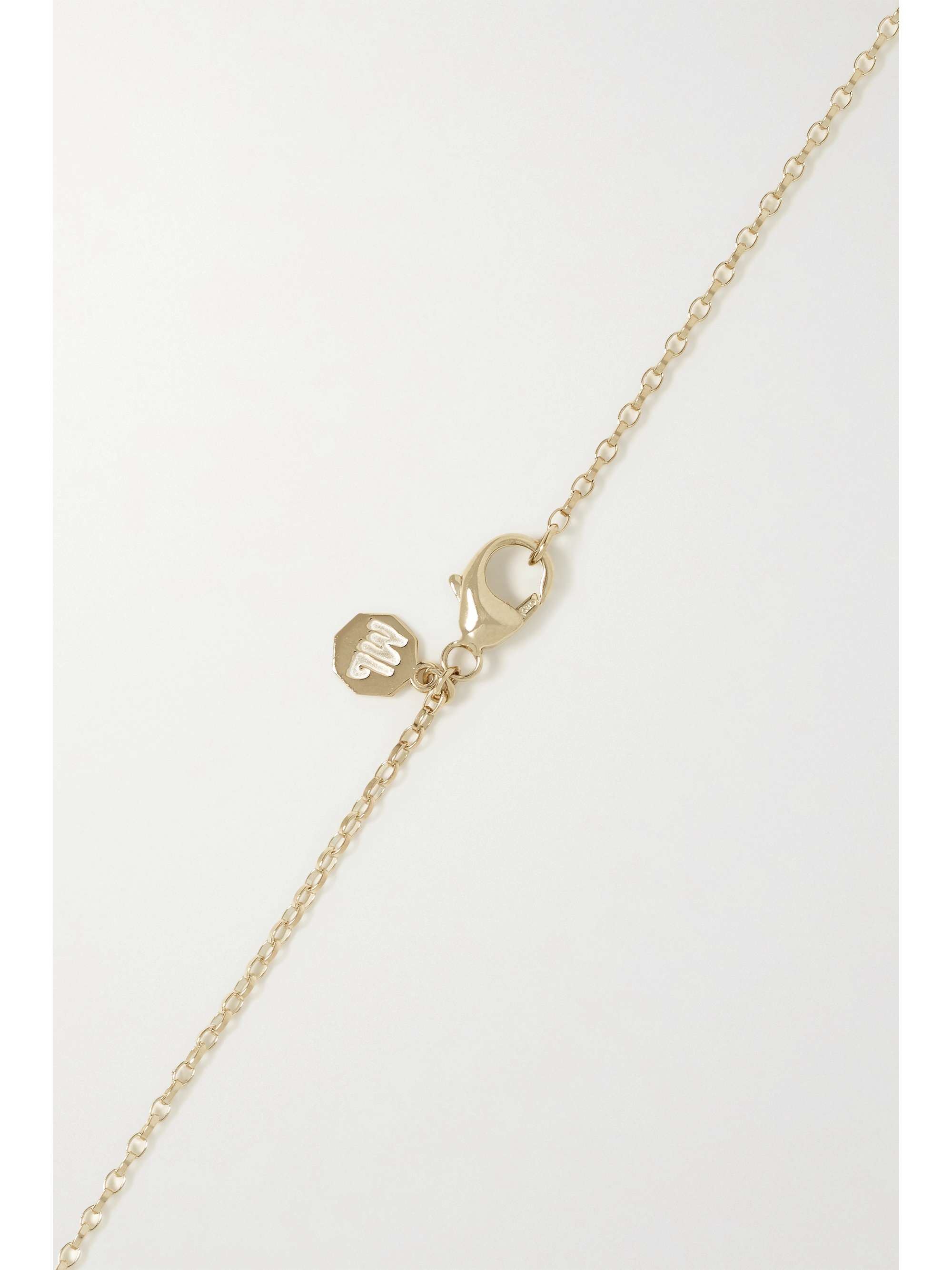 MARLO LAZ Mini Porte Bonheur Kette aus 14 Karat Weißgold mit Diamanten und Emaille