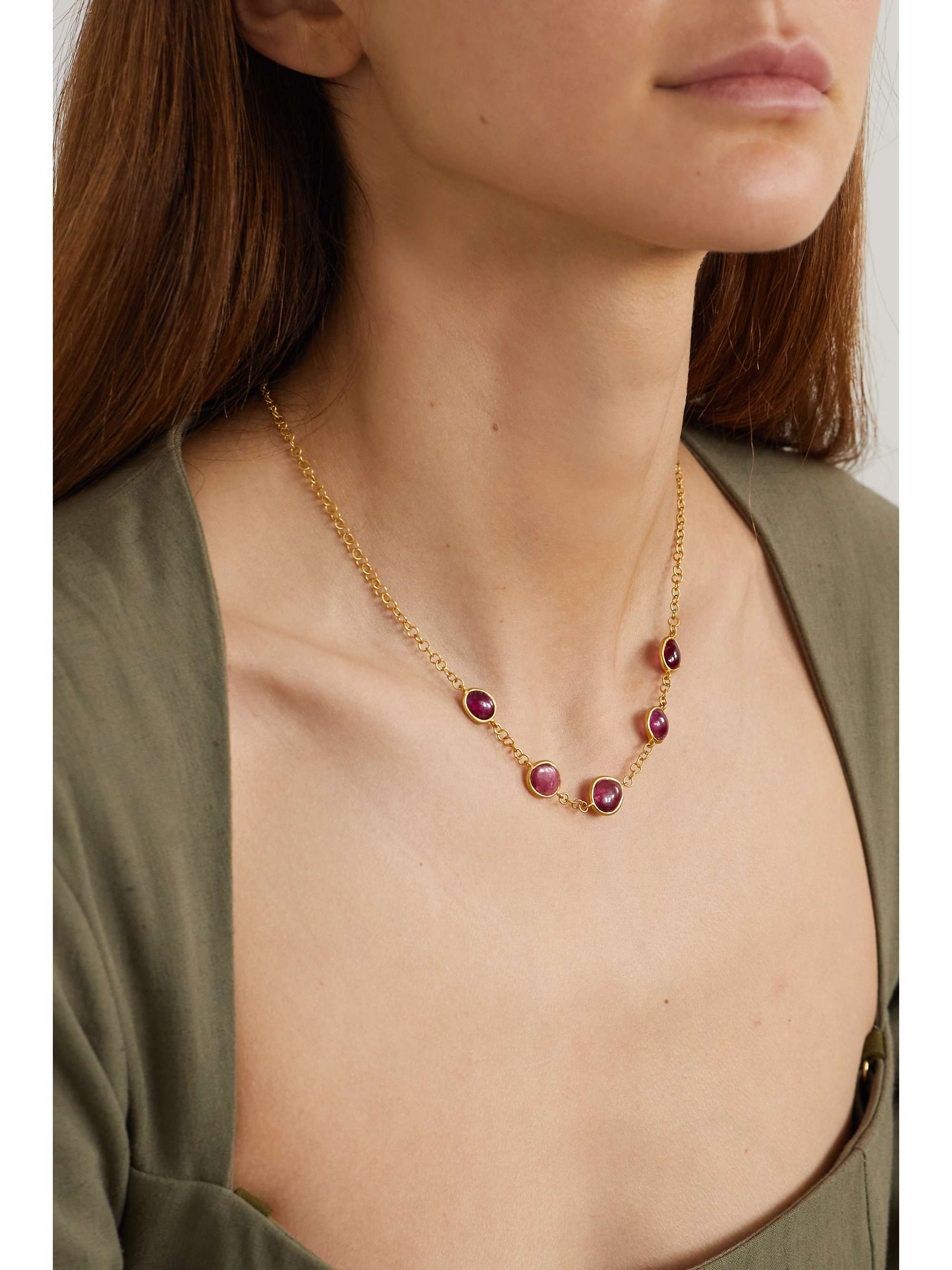 PIPPA SMALL 18-karat gold tourmaline necklace