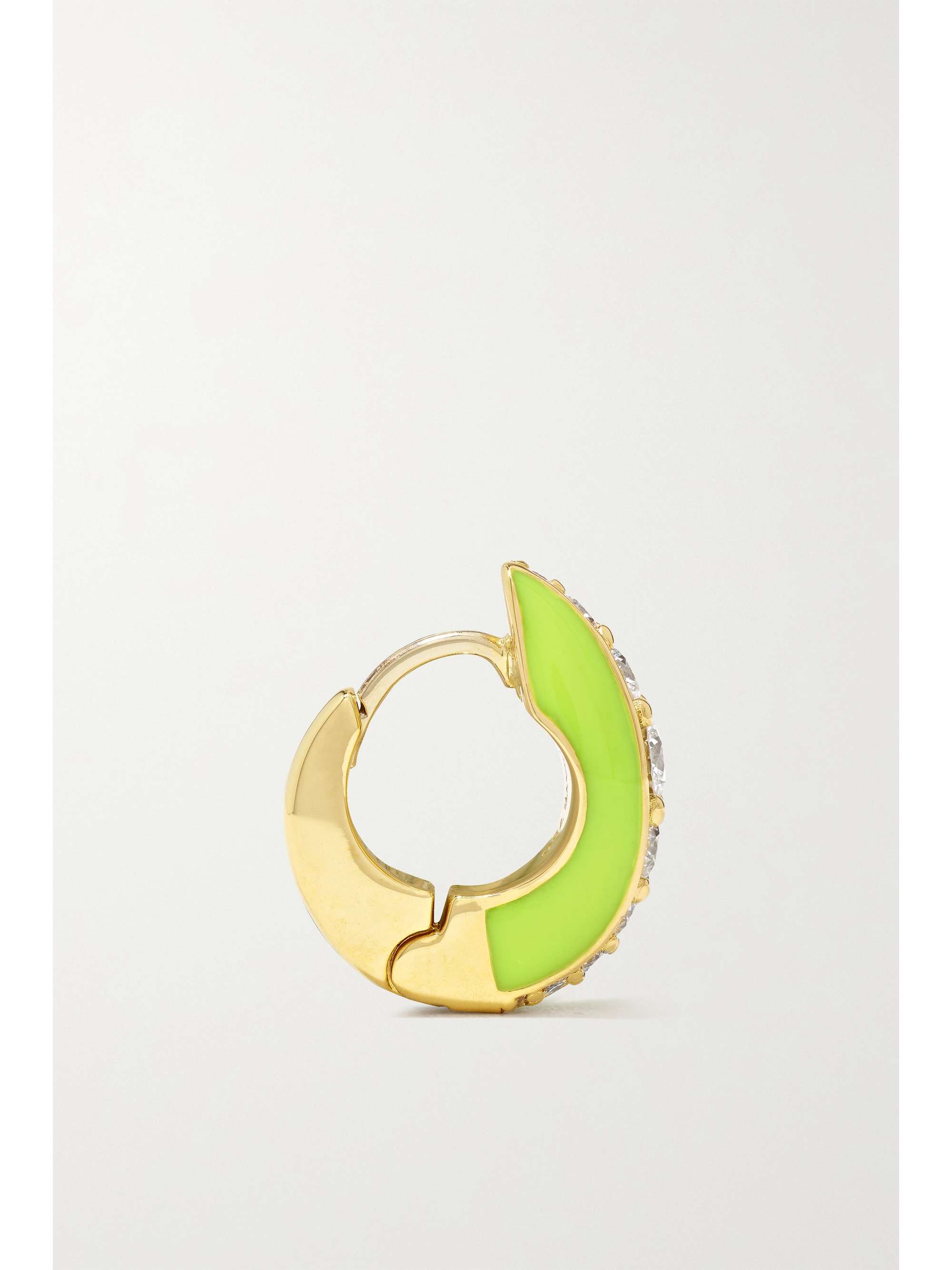 MELISSA KAYE Remi 18-karat gold, diamond and enamel earrings