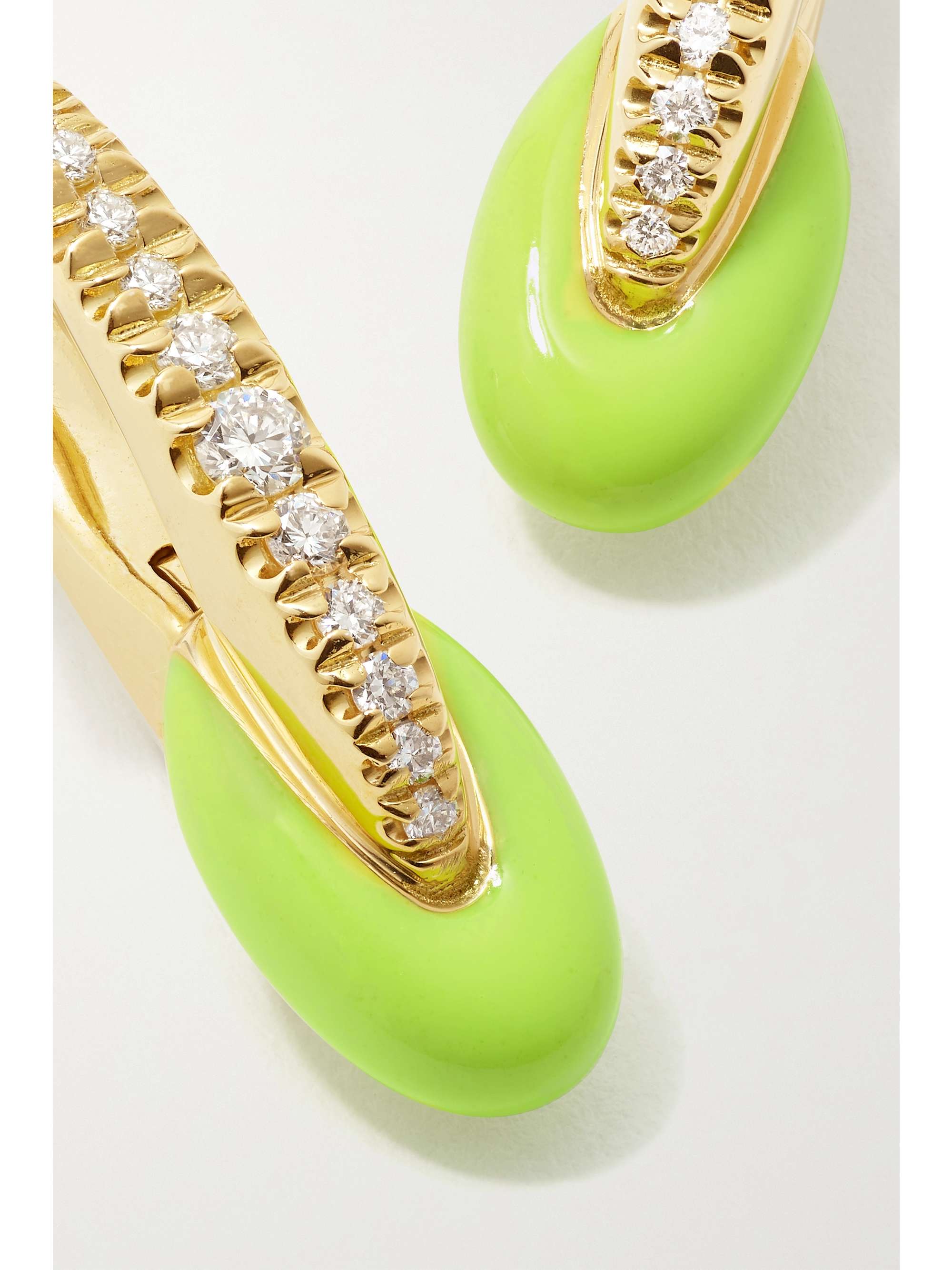 MELISSA KAYE Ada 18-karat gold, diamond and enamel earrings