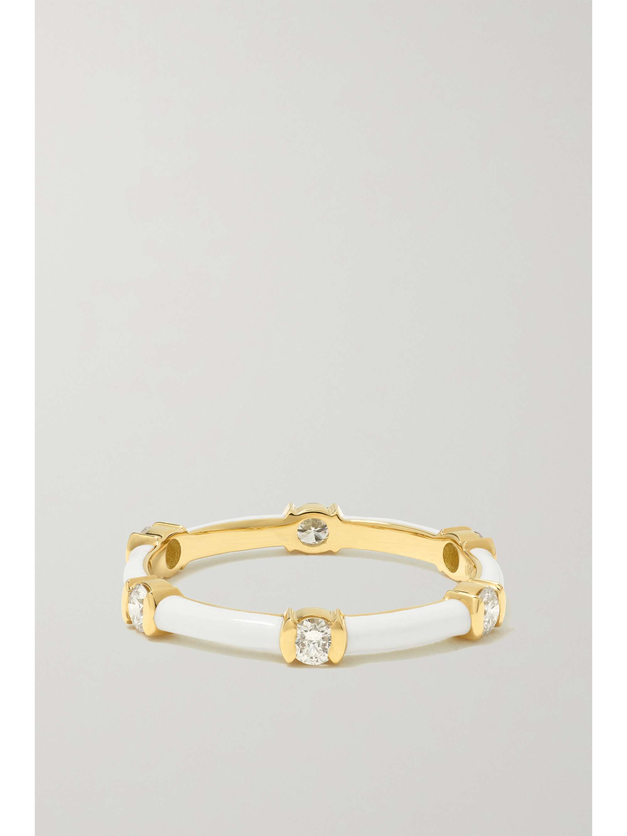 MELISSA KAYE Zea 18-karat gold, enamel and diamond ring