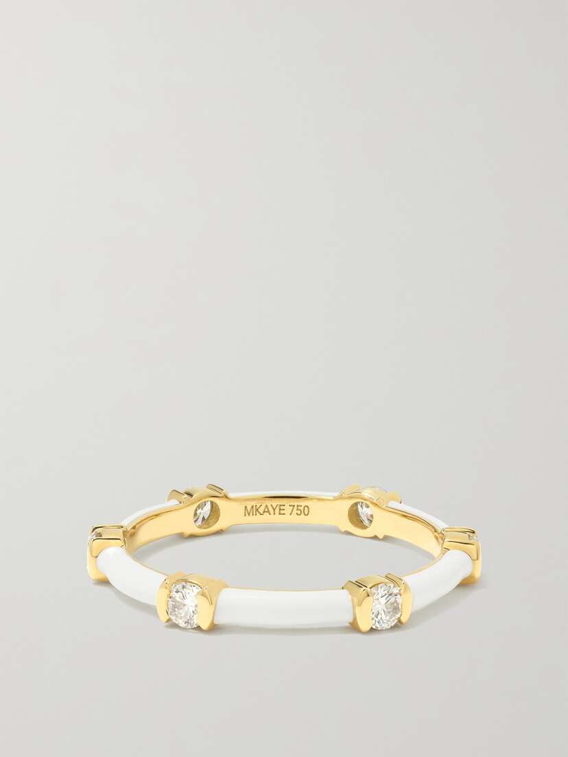 Melissa Kaye Zea 18-karat Gold, Enamel And Diamond Ring