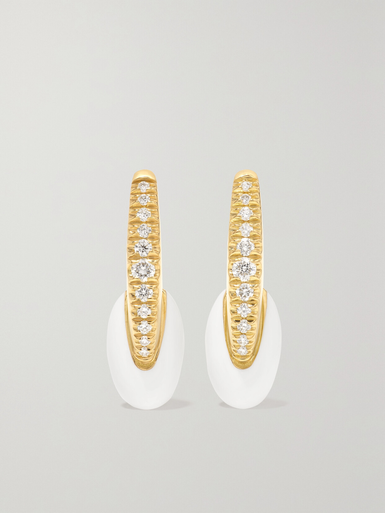 Melissa Kaye Ada 18-karat , Diamond And Enamel Earrings