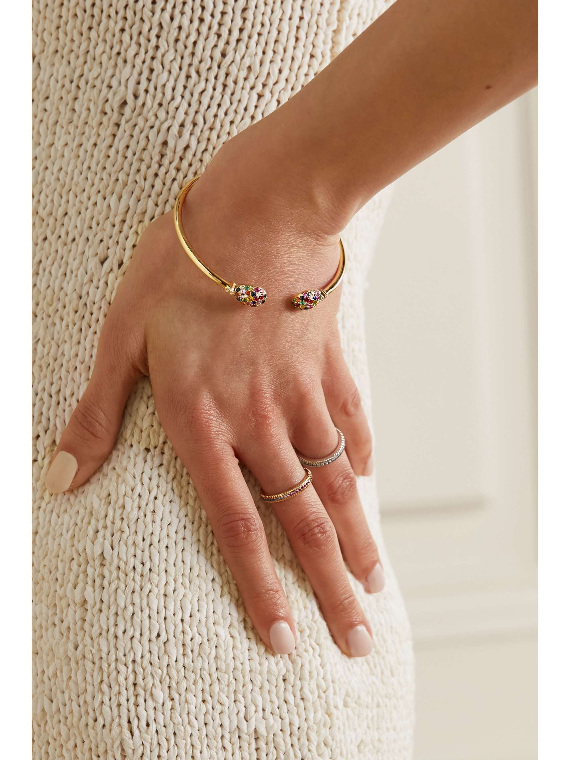 FABERGÉ Emotion 18-karat gold multi-stone cuff