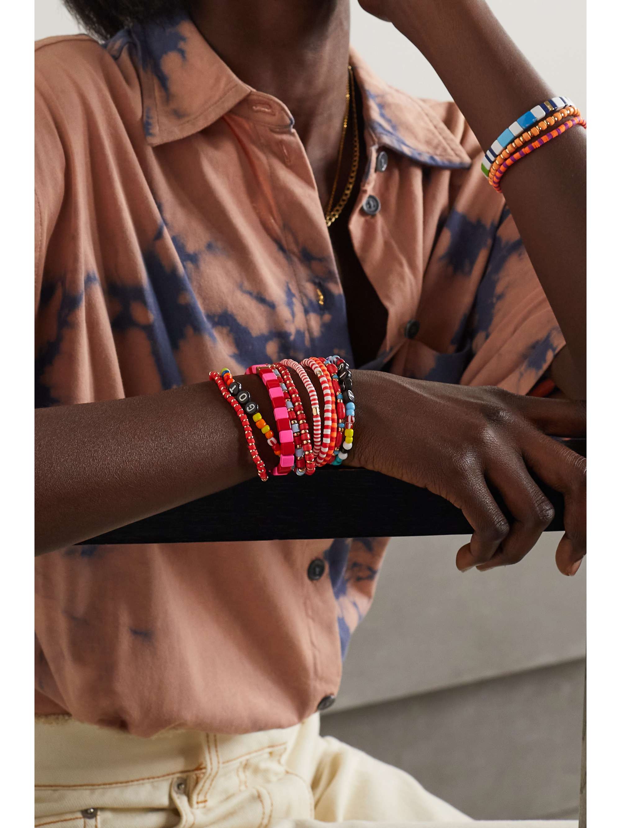 ROXANNE ASSOULIN Colour Therapy set of eight enamel and gold-tone bracelets