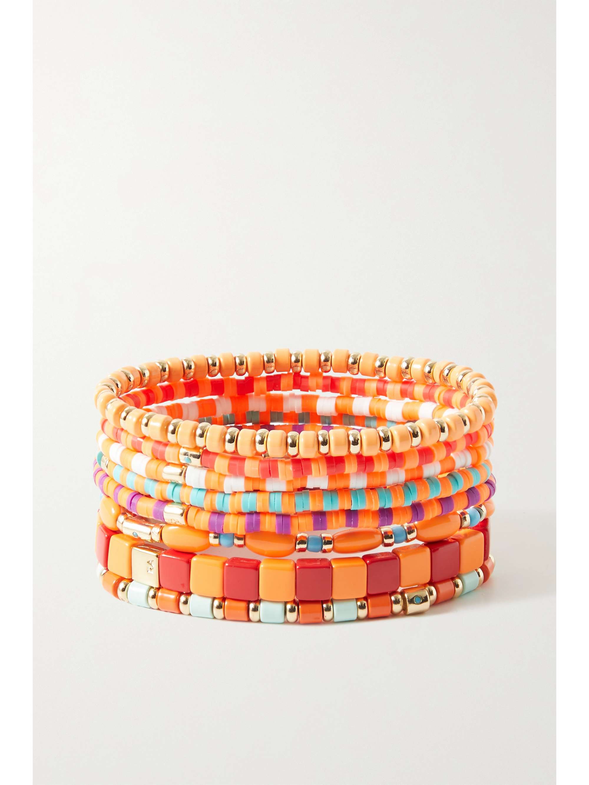 ROXANNE ASSOULIN Colour Therapy set of eight enamel and gold-tone bracelets