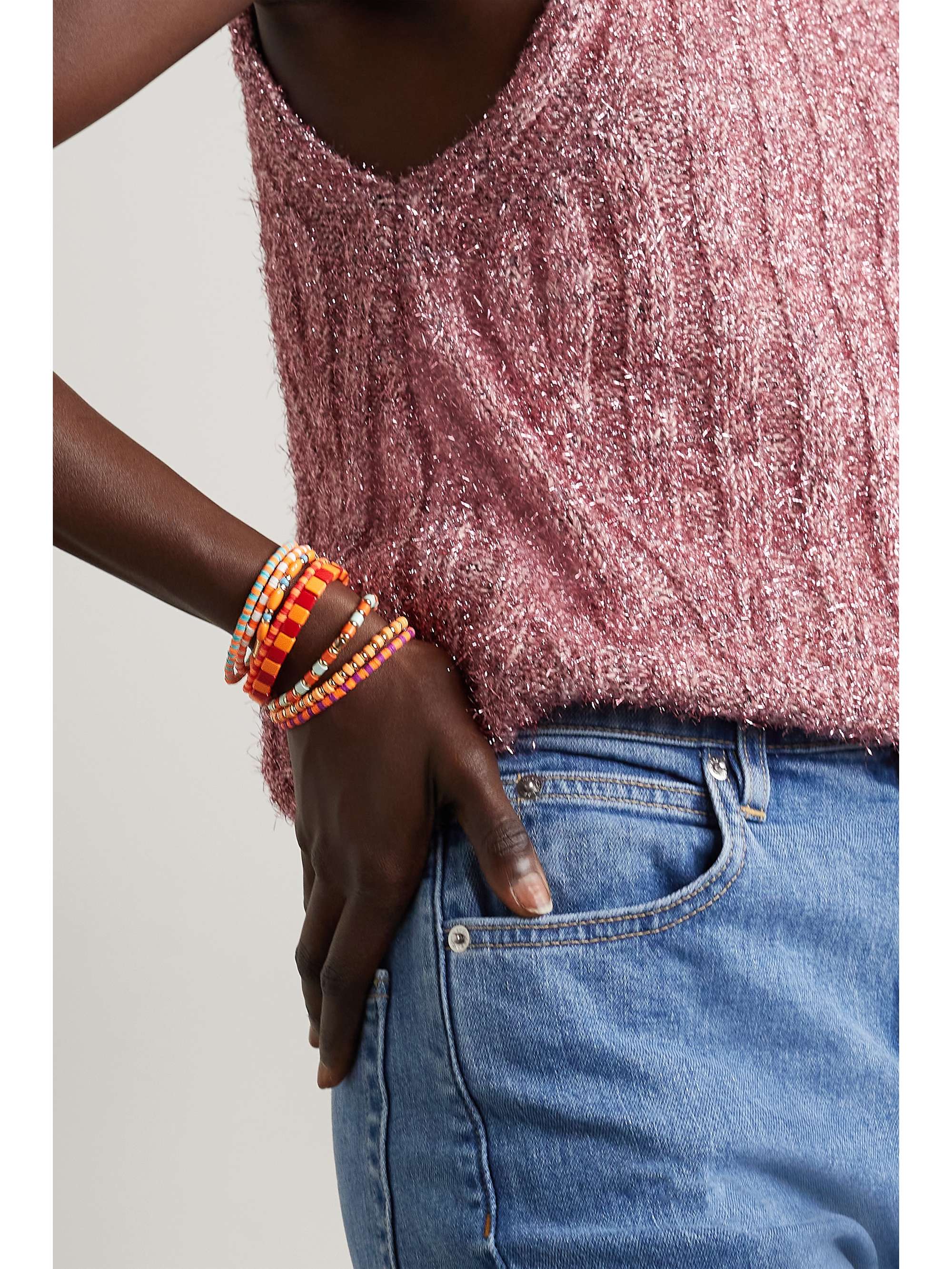 ROXANNE ASSOULIN Colour Therapy set of eight enamel and gold-tone bracelets